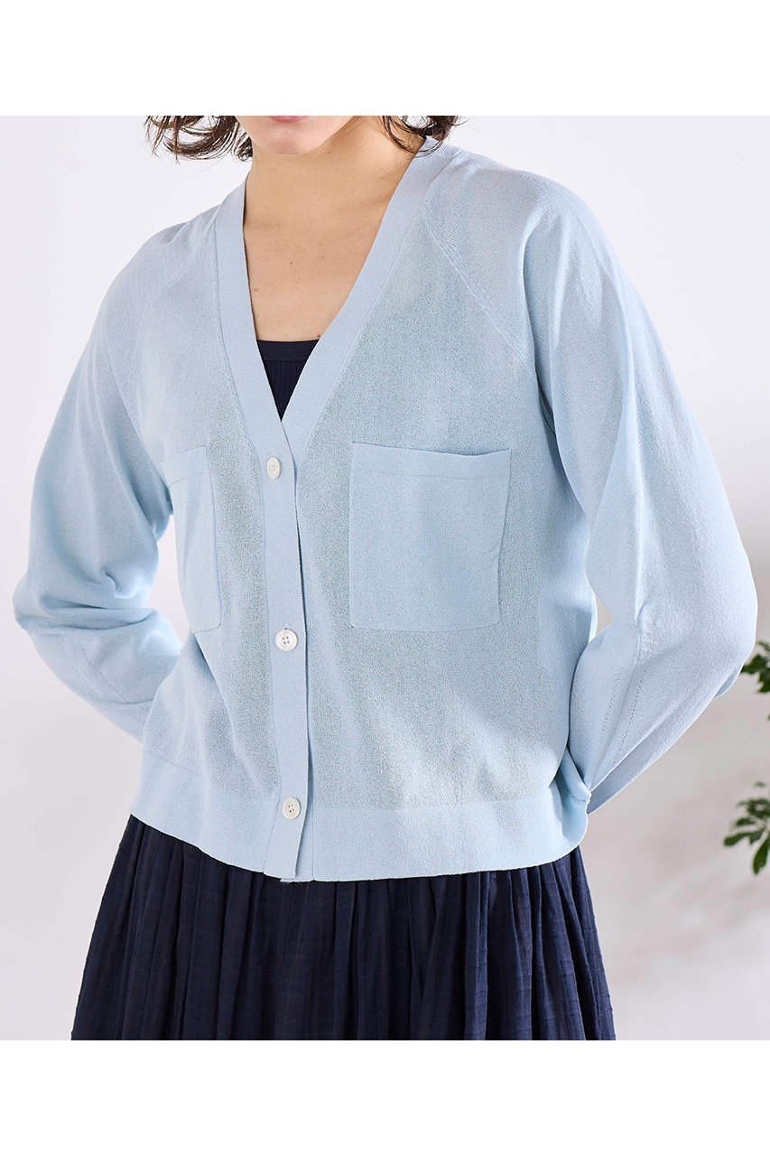 【マリリンムーン/MARILYN MOON】の16Gペーパーニットコクーンスリーブカーディガン 人気、トレンドファッション・服の通販 founy(ファニー) 　ファッション　Fashion　レディースファッション　Fashion for Women　トップス・カットソー　Cut & Sew Tops　ニット　Knit Tops & Sweaters　カーディガン・羽織り　Layered Style Cardigans　なめらか　Smooth, Silky Texture　カーディガン　Cardigan, Knitwear　クロップド　Cropped, Short Length　コクーン　Cocoon, Cocoon Silhouette　シアー　Sheer, See-Through　バランス　Balance, Style Balance　パッチ　Patch, Appliqué　ベーシック　Basic, Essential　ペーパー　Paper, Kraft Paper　ポケット　Pocket, Pocket Detail　夏　Summer　新作・新入荷　New Arrivals / New In　other-8|ID: prp329100004923435 ipo3291000000036942961