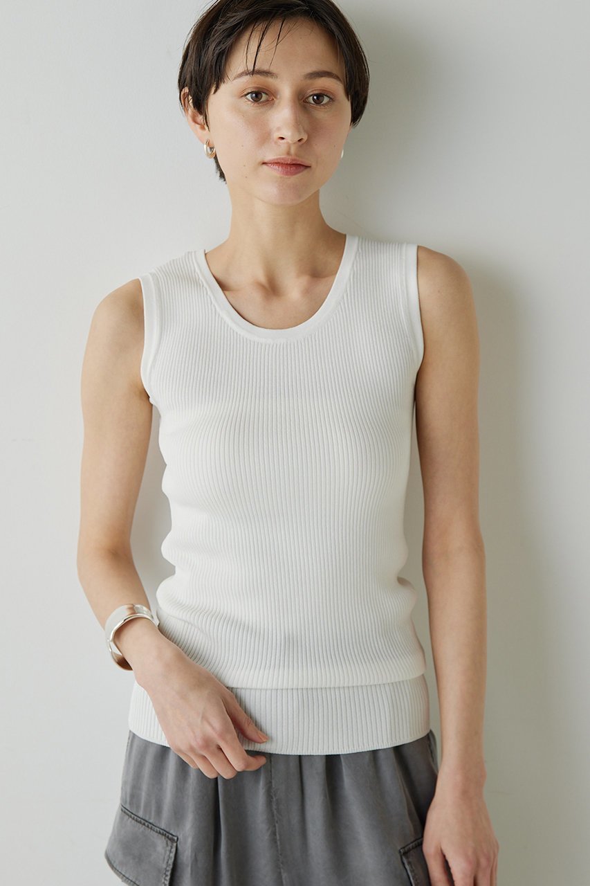 【ウィムガゼット/Whim Gazette】の【Drawing Numbers】リブニットタンク 人気、トレンドファッション・服の通販 founy(ファニー) 　ファッション　Fashion　レディースファッション　Fashion for Women　トップス・カットソー　Cut & Sew Tops　ニット　Knit Tops & Sweaters　カジュアルプルオーバー・ニットトップス　Pullovers & Knit Tops / Casual Pullovers　おすすめ　Recommended / Our Picks　インナー　Innerwear　カーディガン　Cardigan, Knitwear　ショルダー　Shoulder, Shoulder Strap　ジャケット　Jacket, Outerwear　ボトム　Bottoms, Lower Wear　リブニット　Rib Knit, Ribbed Knit　再入荷　Restock / Back in Stock　 other-1|ID: prp329100004923440 ipo3291000000036942964