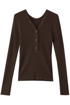 【マイ ウィークネス/MY WEAKNESS】のSigrid 2Way Rib Pullover ブラウン|ID: prp329100004923458 ipo3291000000036943085