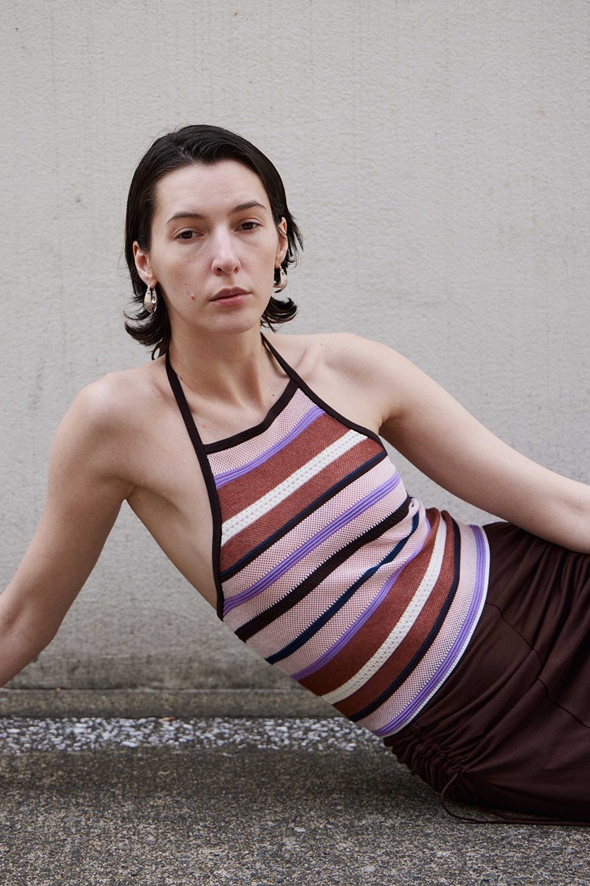 【メゾンスペシャル/MAISON SPECIAL】のBorder American Sleeve Knit Tank/ボーダーアメスリニットタンク インテリア・キッズ・メンズ・レディースファッション・服の通販 founy(ファニー) 　ファッション　Fashion　レディースファッション　Fashion for Women　トップス・カットソー　Cut & Sew Tops　ニット　Knit Tops & Sweaters　カジュアルプルオーバー・ニットトップス　Pullovers & Knit Tops / Casual Pullovers　インナー　Innerwear　カラフル　Colorful Design　キャミソール　Camisole, Spaghetti Strap Top　タンク　Tank Top, Sleeveless Top　ビスチェ　Bustier, Corset Top　ボーダー　Border, Stripe　夏　Summer　新作・新入荷　New Arrivals / New In　PNK(ピンク)|ID: prp329100004923470 ipo3291000000036943148