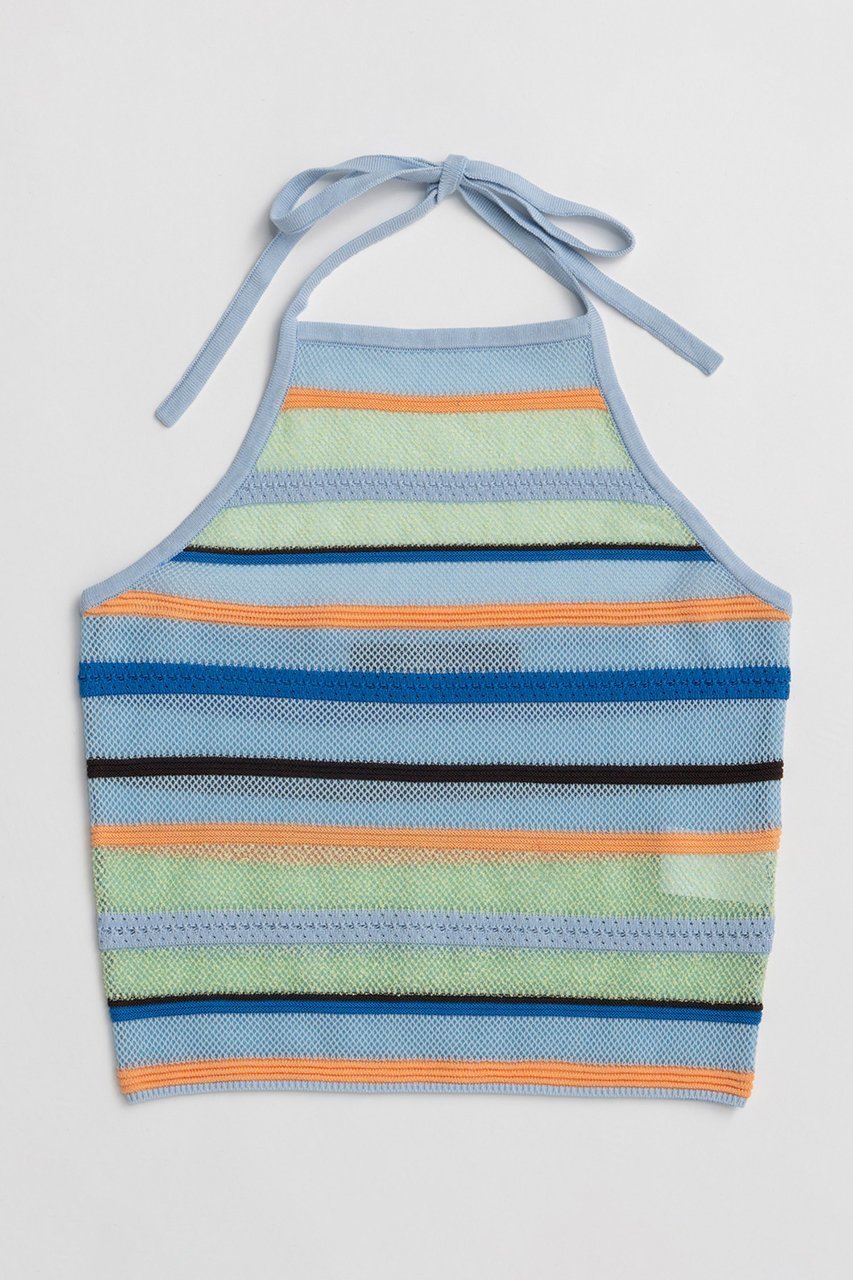 【メゾンスペシャル/MAISON SPECIAL】のBorder American Sleeve Knit Tank/ボーダーアメスリニットタンク インテリア・キッズ・メンズ・レディースファッション・服の通販 founy(ファニー) 　ファッション　Fashion　レディースファッション　Fashion for Women　トップス・カットソー　Cut & Sew Tops　ニット　Knit Tops & Sweaters　カジュアルプルオーバー・ニットトップス　Pullovers & Knit Tops / Casual Pullovers　インナー　Innerwear　カラフル　Colorful Design　キャミソール　Camisole, Spaghetti Strap Top　タンク　Tank Top, Sleeveless Top　ビスチェ　Bustier, Corset Top　ボーダー　Border, Stripe　夏　Summer　新作・新入荷　New Arrivals / New In　BLU(ブルー)|ID: prp329100004923470 ipo3291000000036943150