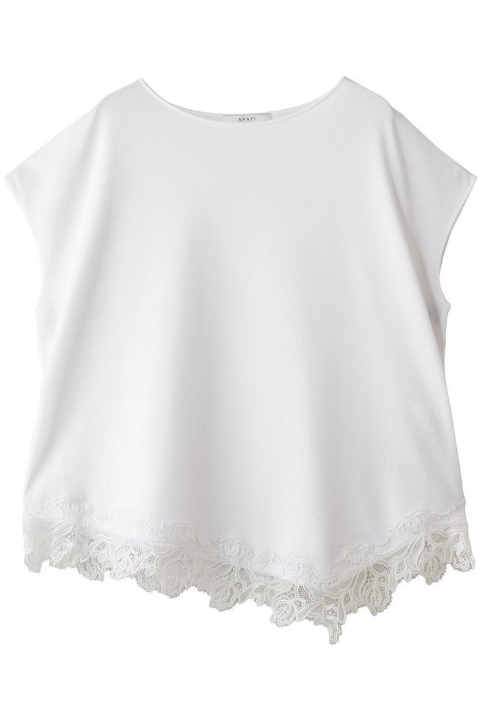 【アナイ/ANAYI】のレースヘムボクシープルオーバー インテリア・キッズ・メンズ・レディースファッション・服の通販 founy(ファニー) https://founy.com/ ファッション Fashion レディースファッション Fashion for Women トップス・カットソー Cut & Sew Tops ニット Knit Tops & Sweaters カジュアルプルオーバー・ニットトップス Pullovers & Knit Tops / Casual Pullovers イレギュラーヘム Irregular Hem デニム Denim, Jeans Material レース Lace, Lace Fabric エレガント 上品 Elegant 新作・新入荷 New Arrivals / New In |ID: prp329100004923475 ipo3291000000036943179