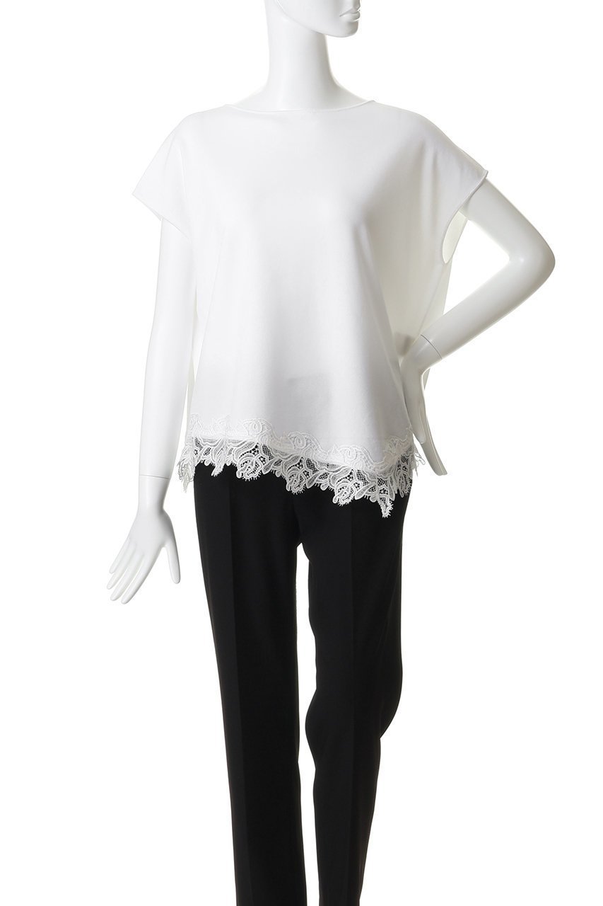 【アナイ/ANAYI】のレースヘムボクシープルオーバー 人気、トレンドファッション・服の通販 founy(ファニー) 　ファッション　Fashion　レディースファッション　Fashion for Women　トップス・カットソー　Cut & Sew Tops　ニット　Knit Tops & Sweaters　カジュアルプルオーバー・ニットトップス　Pullovers & Knit Tops / Casual Pullovers　イレギュラーヘム　Irregular Hem　デニム　Denim, Jeans Material　レース　Lace, Lace Fabric　エレガント 上品　Elegant　新作・新入荷　New Arrivals / New In　other-2|ID: prp329100004923475 ipo3291000000036943187