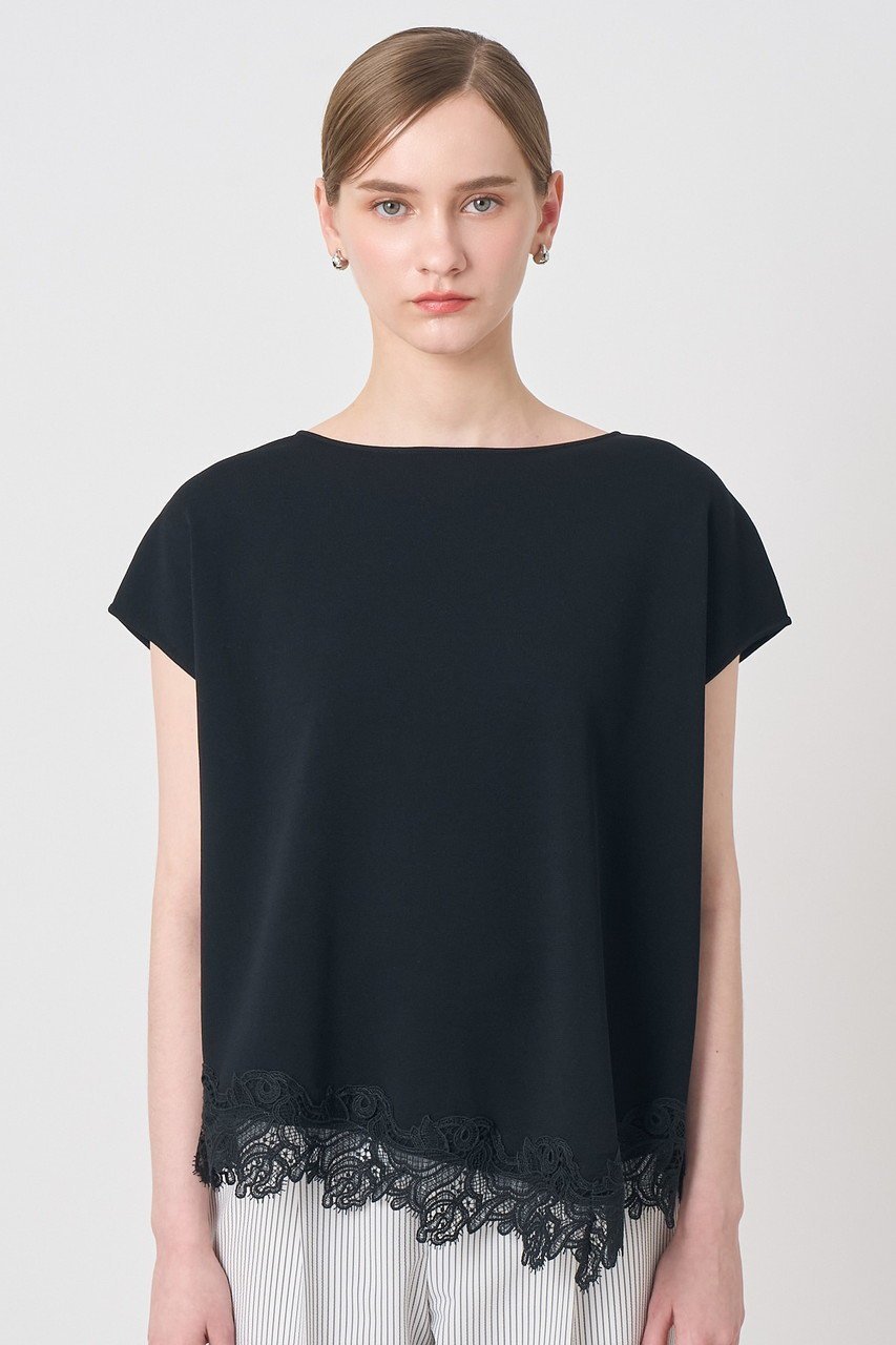 【アナイ/ANAYI】のレースヘムボクシープルオーバー 人気、トレンドファッション・服の通販 founy(ファニー) 　ファッション　Fashion　レディースファッション　Fashion for Women　トップス・カットソー　Cut & Sew Tops　ニット　Knit Tops & Sweaters　カジュアルプルオーバー・ニットトップス　Pullovers & Knit Tops / Casual Pullovers　イレギュラーヘム　Irregular Hem　デニム　Denim, Jeans Material　レース　Lace, Lace Fabric　エレガント 上品　Elegant　新作・新入荷　New Arrivals / New In　other-6|ID: prp329100004923475 ipo3291000000036943199