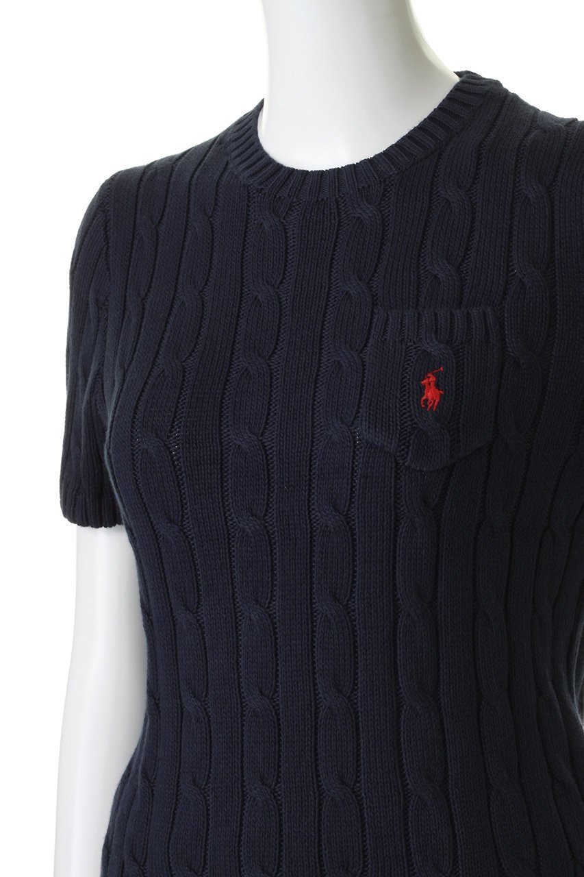 【ラルフローレン/RALPH LAUREN】の【POLO RALPH LAUREN】ケーブルニット コットン ショートスリーブ セーター 人気、トレンドファッション・服の通販 founy(ファニー) 　ファッション　Fashion　レディースファッション　Fashion for Women　トップス・カットソー　Cut & Sew Tops　ニット　Knit Tops & Sweaters　カジュアルプルオーバー・ニットトップス　Pullovers & Knit Tops / Casual Pullovers　ショート　Short, Short Length　シンプル　Simple, Minimal　スリム　Slim, Slim Fit　スリーブ　Sleeve, Long Sleeve / Short Sleeve　セーター　Sweater, Knitwear　バランス　Balance, Style Balance　パッチ　Patch, Appliqué　フィット　Fit, Slim Fit　ポケット　Pocket, Pocket Detail　エレガント 上品　Elegant　半袖　Short Sleeve, Half Sleeve　新作・新入荷　New Arrivals / New In　other-5|ID: prp329100004923480 ipo3291000000036943218
