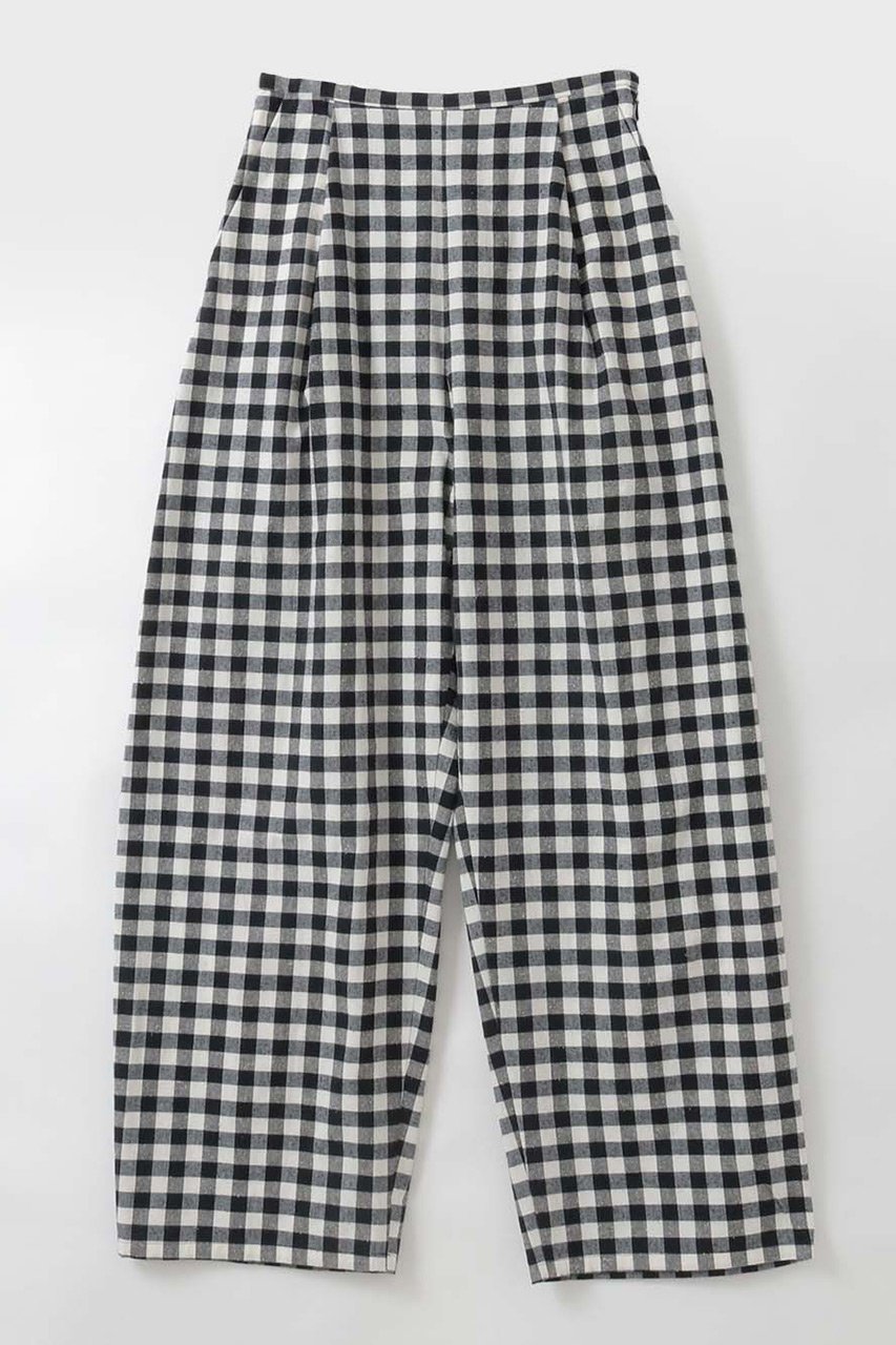 【ハー/HER.】の【4/16 12:00販売開始】プリントカーブパンツ インテリア・キッズ・メンズ・レディースファッション・服の通販 founy(ファニー) 　ファッション　Fashion　レディースファッション　Fashion for Women　パンツ　Pants & Trousers　ギンガム　Gingham, Gingham Fabric　シンプル　Simple, Minimal　ストライプ　Stripe, Striped Pattern　チェック　Check, Plaid, Tartan　ネップ　Nepp, Slub Yarn　リラックス　Relax, Relaxed Fit　ワッシャー　Washer, Crinkled Finish　夏　Summer　新作・新入荷　New Arrivals / New In　春　Spring　S/S・春夏　SS, Spring/Summer, Warm Season　ミックス1|ID: prp329100004923606 ipo3291000000036944033