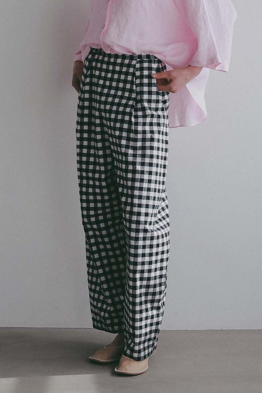 【ハー/HER.】の【4/16 12:00販売開始】プリントカーブパンツ 人気、トレンドファッション・服の通販 founy(ファニー) 　ファッション　Fashion　レディースファッション　Fashion for Women　パンツ　Pants & Trousers　ギンガム　Gingham, Gingham Fabric　シンプル　Simple, Minimal　ストライプ　Stripe, Striped Pattern　チェック　Check, Plaid, Tartan　ネップ　Nepp, Slub Yarn　リラックス　Relax, Relaxed Fit　ワッシャー　Washer, Crinkled Finish　夏　Summer　新作・新入荷　New Arrivals / New In　春　Spring　S/S・春夏　SS, Spring/Summer, Warm Season　other-4|ID: prp329100004923606 ipo3291000000036944039