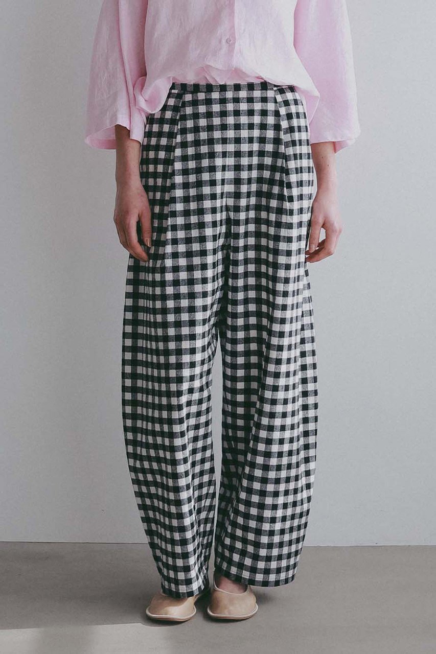 【ハー/HER.】の【4/16 12:00販売開始】プリントカーブパンツ 人気、トレンドファッション・服の通販 founy(ファニー) 　ファッション　Fashion　レディースファッション　Fashion for Women　パンツ　Pants & Trousers　ギンガム　Gingham, Gingham Fabric　シンプル　Simple, Minimal　ストライプ　Stripe, Striped Pattern　チェック　Check, Plaid, Tartan　ネップ　Nepp, Slub Yarn　リラックス　Relax, Relaxed Fit　ワッシャー　Washer, Crinkled Finish　夏　Summer　新作・新入荷　New Arrivals / New In　春　Spring　S/S・春夏　SS, Spring/Summer, Warm Season　other-5|ID: prp329100004923606 ipo3291000000036944041