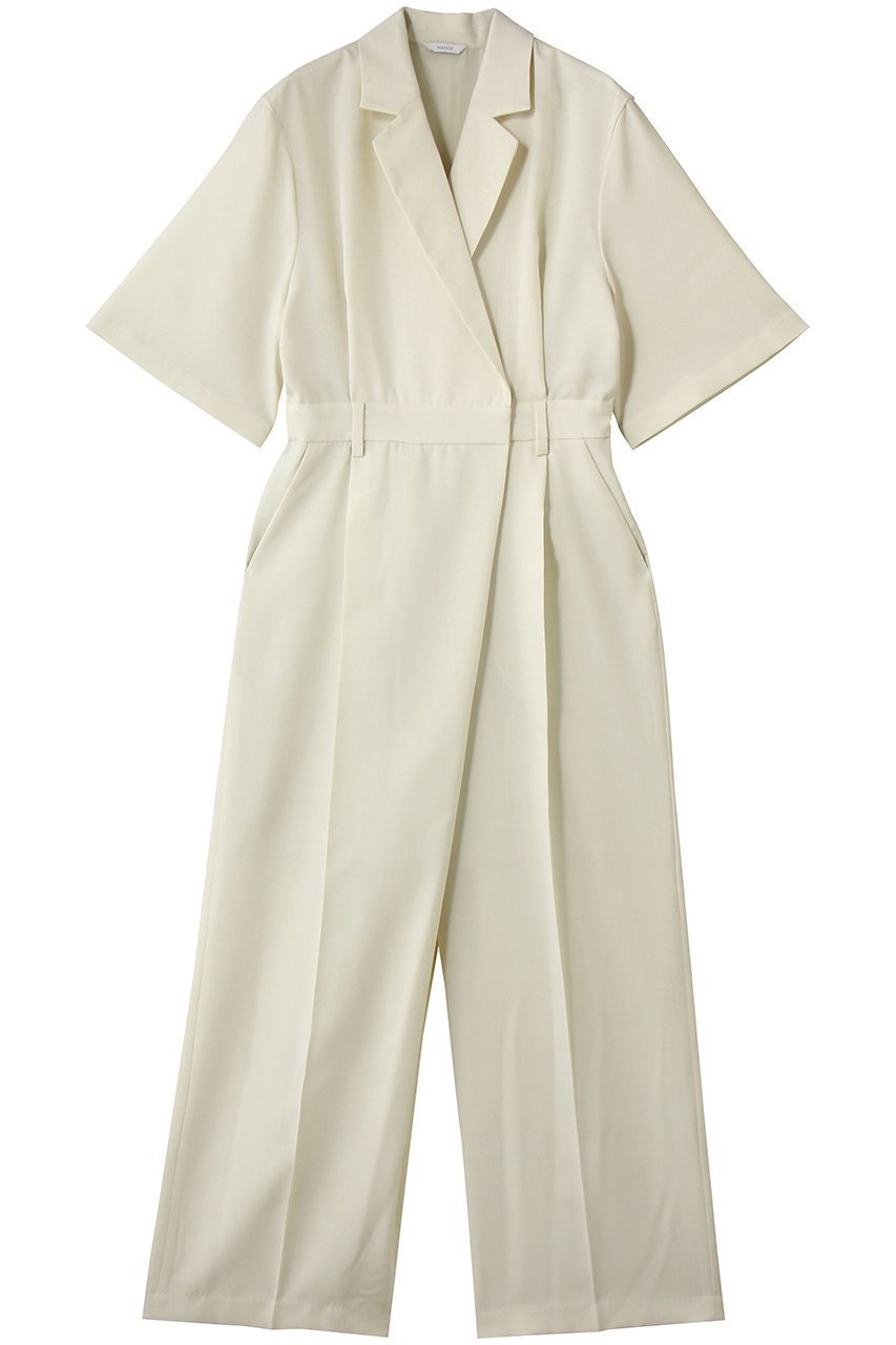 【マノフ/MANOF】のTAILOR COLLAR ALL IN ONE インテリア・キッズ・メンズ・レディースファッション・服の通販 founy(ファニー) 　ファッション　Fashion　レディースファッション　Fashion for Women　パンツ　Pants & Trousers　アクセサリー　Fashion Accessories　スタイリッシュ　Stylish, Fashionable　スリーブ　Sleeve, Long Sleeve / Short Sleeve　センター　Center, Center Line　ハーフ　Half, Half-Length　夏　Summer　新作・新入荷　New Arrivals / New In　春　Spring　S/S・春夏　SS, Spring/Summer, Warm Season　IVORY|ID: prp329100004923661 ipo3291000000036944377