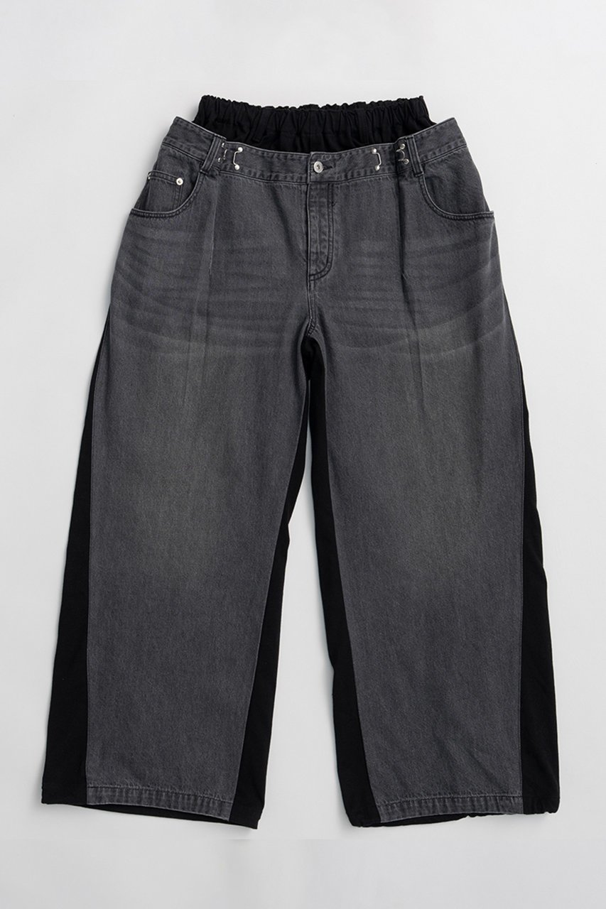 【メゾンスペシャル/MAISON SPECIAL】の2WAY Back French Terry Denim Pants/2WAYバックスウェットデニムパンツ 人気、トレンドファッション・服の通販 founy(ファニー) 　ファッション　Fashion　レディースファッション　Fashion for Women　パンツ　Pants & Trousers　デニムパンツ・ジーンズ・美脚デニム　Denim Jeans & Pants　バッグ　Bags　コンビ　Combo, Combination Style　スウェット / スエット　Sweatshirt, Sweatwear　デニム　Denim, Jeans Material　フォルム　Silhouette, Form　フロント　Front, Front Design　ワイド　Wide, Wide Fit　新作・新入荷　New Arrivals / New In　 other-1|ID: prp329100004923676 ipo3291000000036944470