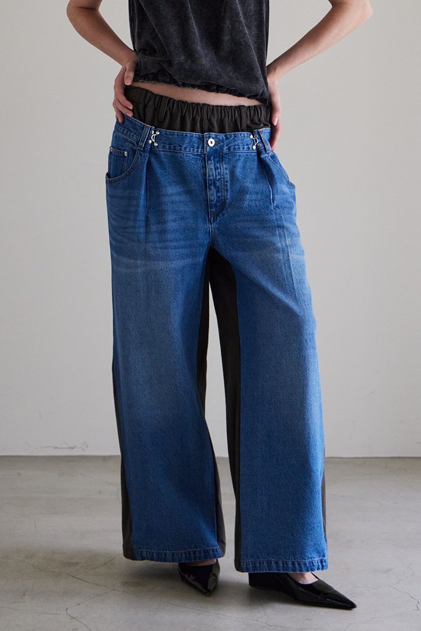 【メゾンスペシャル/MAISON SPECIAL】の2WAY Back French Terry Denim Pants/2WAYバックスウェットデニムパンツ 人気、トレンドファッション・服の通販 founy(ファニー) 　ファッション　Fashion　レディースファッション　Fashion for Women　パンツ　Pants & Trousers　デニムパンツ・ジーンズ・美脚デニム　Denim Jeans & Pants　バッグ　Bags　コンビ　Combo, Combination Style　スウェット / スエット　Sweatshirt, Sweatwear　デニム　Denim, Jeans Material　フォルム　Silhouette, Form　フロント　Front, Front Design　ワイド　Wide, Wide Fit　新作・新入荷　New Arrivals / New In　other-5|ID: prp329100004923676 ipo3291000000036944487