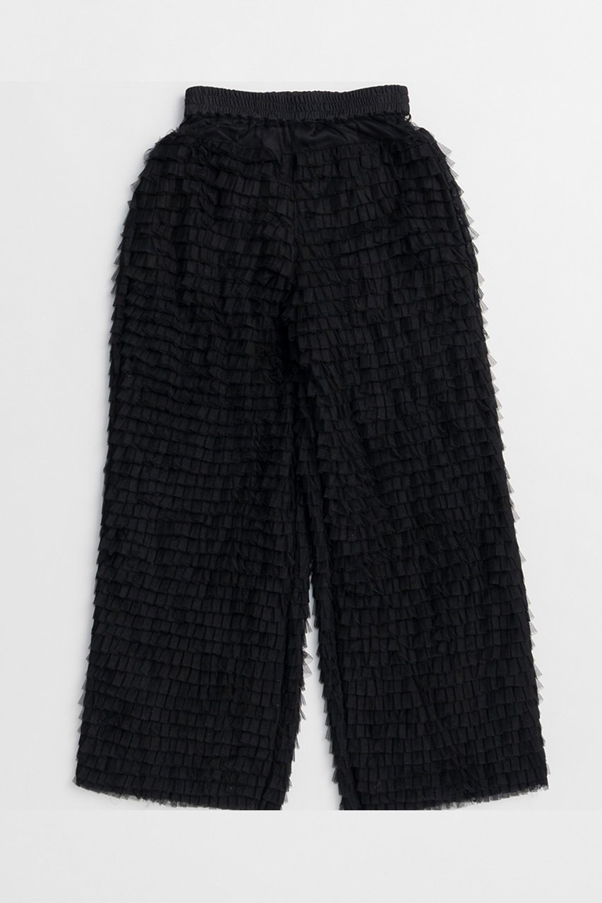 【メゾンスペシャル/MAISON SPECIAL】のTulle Tiered Easy Pants/チュールティアードイージーパンツ インテリア・キッズ・メンズ・レディースファッション・服の通販 founy(ファニー) 　ファッション　Fashion　レディースファッション　Fashion for Women　パンツ　Pants & Trousers　ショート　Short, Short Length　チュール　Tulip, Tulip Motif　ティアード　Tiered, Tiered Style　ワイド　Wide, Wide Fit　新作・新入荷　New Arrivals / New In　BLK(ブラック)|ID: prp329100004923744 ipo3291000000036944937