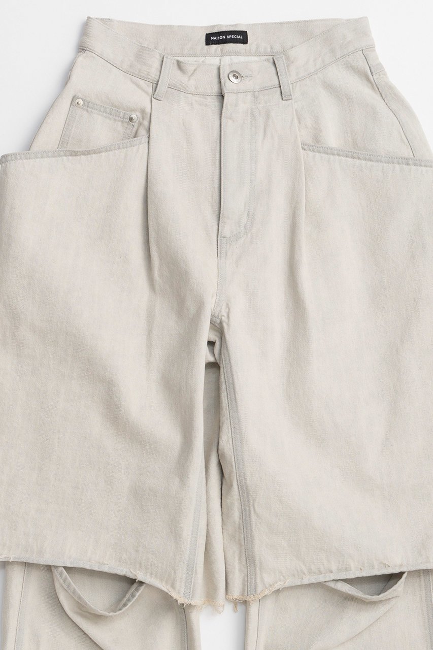 【メゾンスペシャル/MAISON SPECIAL】のLayered Denim Pants/レイヤードデニムパンツ 人気、トレンドファッション・服の通販 founy(ファニー) 　ファッション　Fashion　レディースファッション　Fashion for Women　パンツ　Pants & Trousers　デニムパンツ・ジーンズ・美脚デニム　Denim Jeans & Pants　スリット　Slit, Slit Detail　デニム　Denim, Jeans Material　ハーフ　Half, Half-Length　バランス　Balance, Style Balance　フォルム　Silhouette, Form　ロング　Long, Long-Length　新作・新入荷　New Arrivals / New In　other-2|ID: prp329100004923765 ipo3291000000036945135