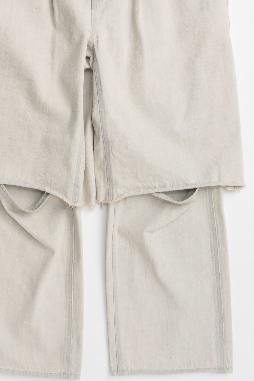 【メゾンスペシャル/MAISON SPECIAL】のLayered Denim Pants/レイヤードデニムパンツ 人気、トレンドファッション・服の通販 founy(ファニー) 　ファッション　Fashion　レディースファッション　Fashion for Women　パンツ　Pants & Trousers　デニムパンツ・ジーンズ・美脚デニム　Denim Jeans & Pants　スリット　Slit, Slit Detail　デニム　Denim, Jeans Material　ハーフ　Half, Half-Length　バランス　Balance, Style Balance　フォルム　Silhouette, Form　ロング　Long, Long-Length　新作・新入荷　New Arrivals / New In　other-3|ID: prp329100004923765 ipo3291000000036945139