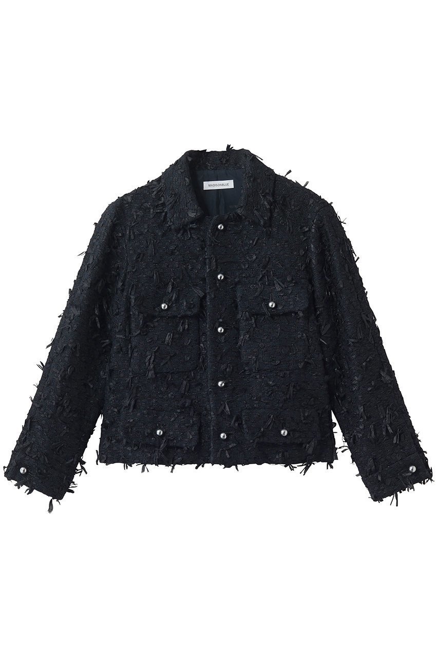 【マディソンブルー/MADISONBLUE】のSHORT JK RIBBON TWEED ショートジャケット インテリア・キッズ・メンズ・レディースファッション・服の通販 founy(ファニー) 　ファッション　Fashion　レディースファッション　Fashion for Women　アウター　Coat / Outerwear Collection　レディースジャケット・軽アウター　Jackets　ショート　Short, Short Length　ジャケット　Jacket, Outerwear　ツイード　Twill, Twill Weave　ベスト　Vest, Waistcoat　ワーク　Workwear, Utility Style　ヴィンテージ　Vintage Style　エレガント 上品　Elegant　再入荷　Restock / Back in Stock　ネイビー|ID: prp329100004923773 ipo3291000000036945194