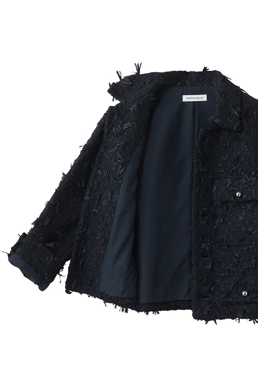 【マディソンブルー/MADISONBLUE】のSHORT JK RIBBON TWEED ショートジャケット 人気、トレンドファッション・服の通販 founy(ファニー) 　ファッション　Fashion　レディースファッション　Fashion for Women　アウター　Coat / Outerwear Collection　レディースジャケット・軽アウター　Jackets　ショート　Short, Short Length　ジャケット　Jacket, Outerwear　ツイード　Twill, Twill Weave　ベスト　Vest, Waistcoat　ワーク　Workwear, Utility Style　ヴィンテージ　Vintage Style　エレガント 上品　Elegant　再入荷　Restock / Back in Stock　other-6|ID: prp329100004923773 ipo3291000000036945213