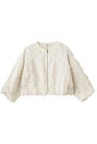 【デザイン ワークス/DESIGN WORKS】のアブストラクトカットジャガードブルゾン アイボリー|ID: prp329100004923782 ipo3291000000036945259