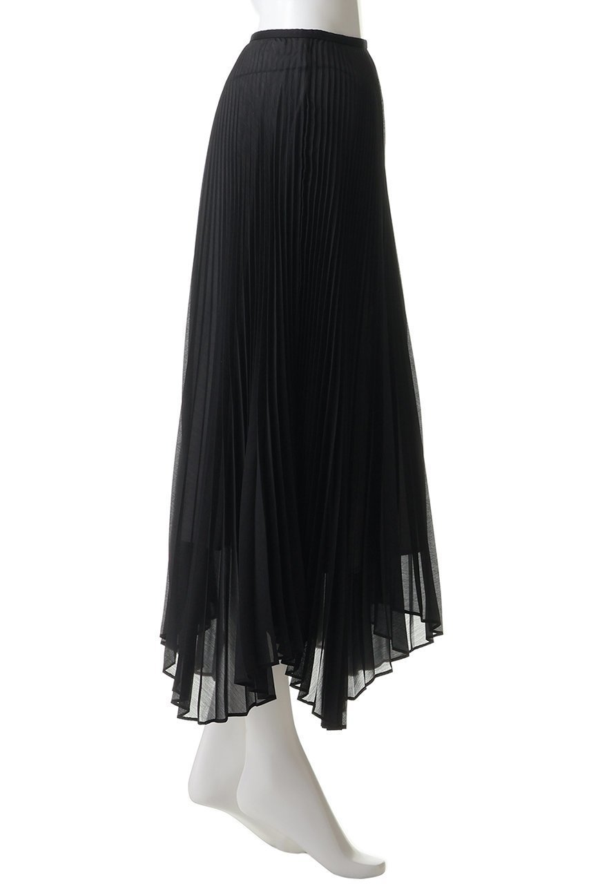 【ランバン オン ブルー/LANVIN en Bleu】のオーガンジーカーブヘムプリーツスカート 人気、トレンドファッション・服の通販 founy(ファニー) 　ファッション　Fashion　レディースファッション　Fashion for Women　スカート　Skirts　プリーツスカート / 上品フェミニンスタイル　Pleated Skirts　ロングスカート　Long Skirts / Maxi & Midi Skirts　おすすめ　Recommended / Our Picks　オーガンジー　Organza Fabric　ダウン　Down, Puffer　プリーツ　Pleats, Pleated　ランダム　Random, Irregular　ロング　Long, Long-Length　新作・新入荷　New Arrivals / New In　other-3|ID: prp329100004923806 ipo3291000000036945473