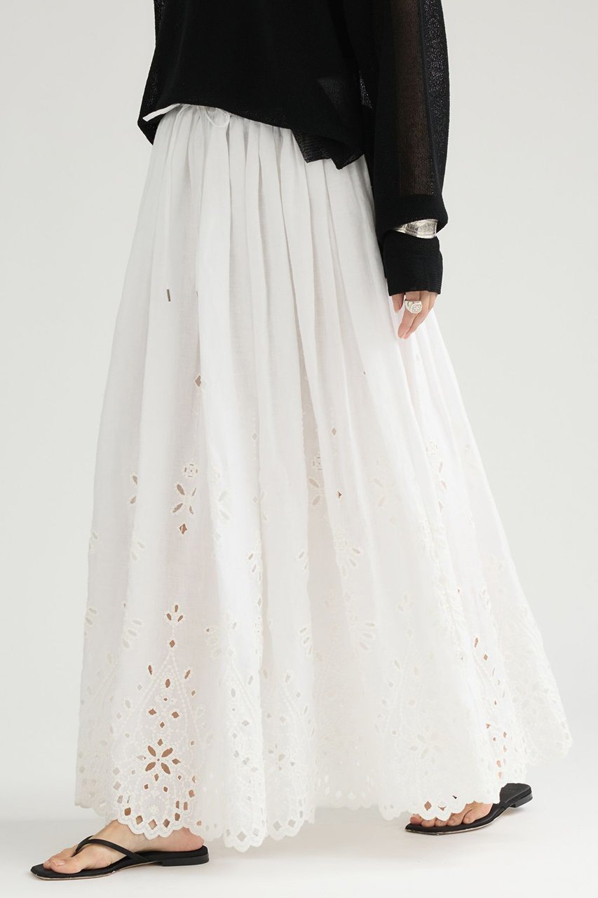 【カオス/Chaos】のサフィスカート 人気、トレンドファッション・服の通販 founy(ファニー) 　ファッション　Fashion　レディースファッション　Fashion for Women　スカート　Skirts　ロングスカート　Long Skirts / Maxi & Midi Skirts　アイレット　Eyelet Lace　スカラップ　Scallop, Scalloped Edge　手描き　Hand-Drawn, Illustrated　ロング　Long, Long-Length　日本製　Made In Japan　新作・新入荷　New Arrivals / New In　other-3|ID: prp329100004923829 ipo3291000000036945610