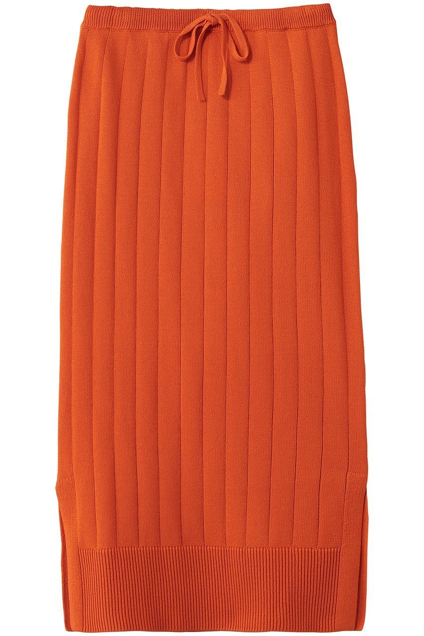 【エブール/ebure】のボタニカルダイコットンミドルゲージ ワイドリブニットスカート インテリア・キッズ・メンズ・レディースファッション・服の通販 founy(ファニー) 　ファッション　Fashion　レディースファッション　Fashion for Women　スカート　Skirts　ロングスカート　Long Skirts / Maxi & Midi Skirts　おすすめ　Recommended / Our Picks　ストレート　Straight, Straight Cut　スリット　Slit, Slit Detail　ロング　Long, Long-Length　ワイドリブ　Wide Rib, Wide Ribbed Knit　新作・新入荷　New Arrivals / New In　オレンジ|ID: prp329100004923833 ipo3291000000036945645