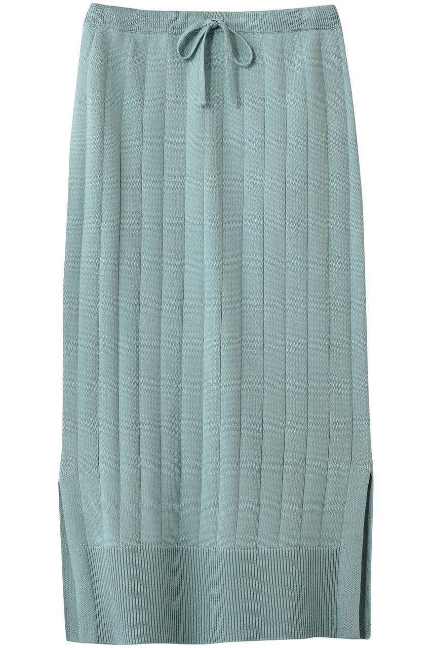 【エブール/ebure】のボタニカルダイコットンミドルゲージ ワイドリブニットスカート インテリア・キッズ・メンズ・レディースファッション・服の通販 founy(ファニー) 　ファッション　Fashion　レディースファッション　Fashion for Women　スカート　Skirts　ロングスカート　Long Skirts / Maxi & Midi Skirts　おすすめ　Recommended / Our Picks　ストレート　Straight, Straight Cut　スリット　Slit, Slit Detail　ロング　Long, Long-Length　ワイドリブ　Wide Rib, Wide Ribbed Knit　新作・新入荷　New Arrivals / New In　グリーン|ID: prp329100004923833 ipo3291000000036945647