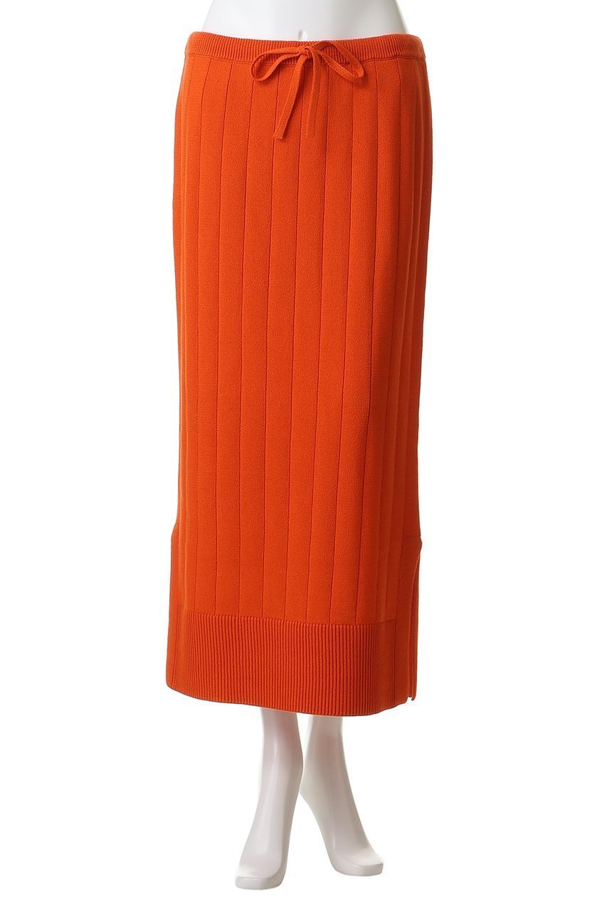 【エブール/ebure】のボタニカルダイコットンミドルゲージ ワイドリブニットスカート 人気、トレンドファッション・服の通販 founy(ファニー) 　ファッション　Fashion　レディースファッション　Fashion for Women　スカート　Skirts　ロングスカート　Long Skirts / Maxi & Midi Skirts　おすすめ　Recommended / Our Picks　ストレート　Straight, Straight Cut　スリット　Slit, Slit Detail　ロング　Long, Long-Length　ワイドリブ　Wide Rib, Wide Ribbed Knit　新作・新入荷　New Arrivals / New In　other-2|ID: prp329100004923833 ipo3291000000036945649