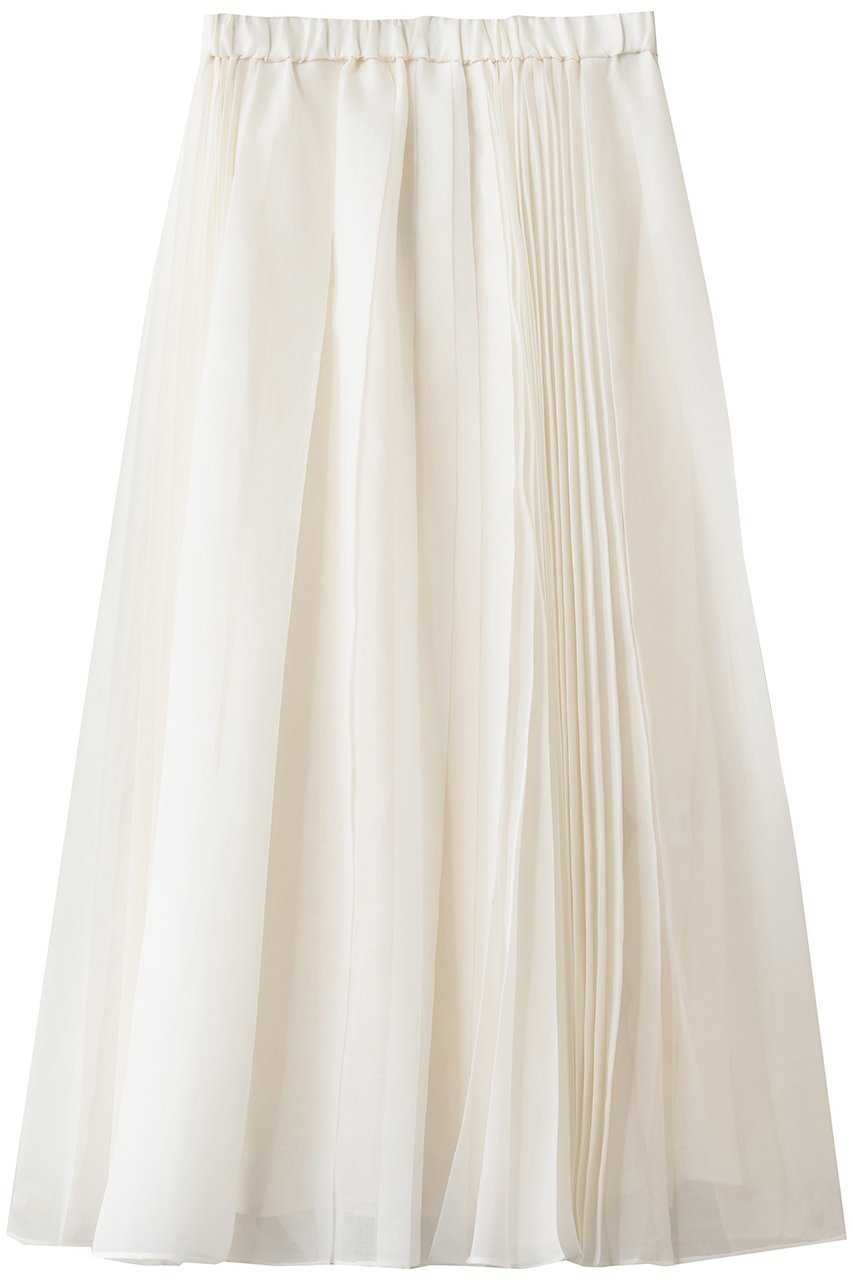 【エブール/ebure】のソフトオーガンジー イージープリーツスカート インテリア・キッズ・メンズ・レディースファッション・服の通販 founy(ファニー) 　ファッション　Fashion　レディースファッション　Fashion for Women　スカート　Skirts　プリーツスカート / 上品フェミニンスタイル　Pleated Skirts　ロングスカート　Long Skirts / Maxi & Midi Skirts　オーガンジー　Organza Fabric　シンプル　Simple, Minimal　スピンドル　Spindle, Drawcord　プリーツ　Pleats, Pleated　ミックス　Mix, Mixed Style　ランダム　Random, Irregular　ロング　Long, Long-Length　新作・新入荷　New Arrivals / New In　ホワイト|ID: prp329100004923838 ipo3291000000036945685