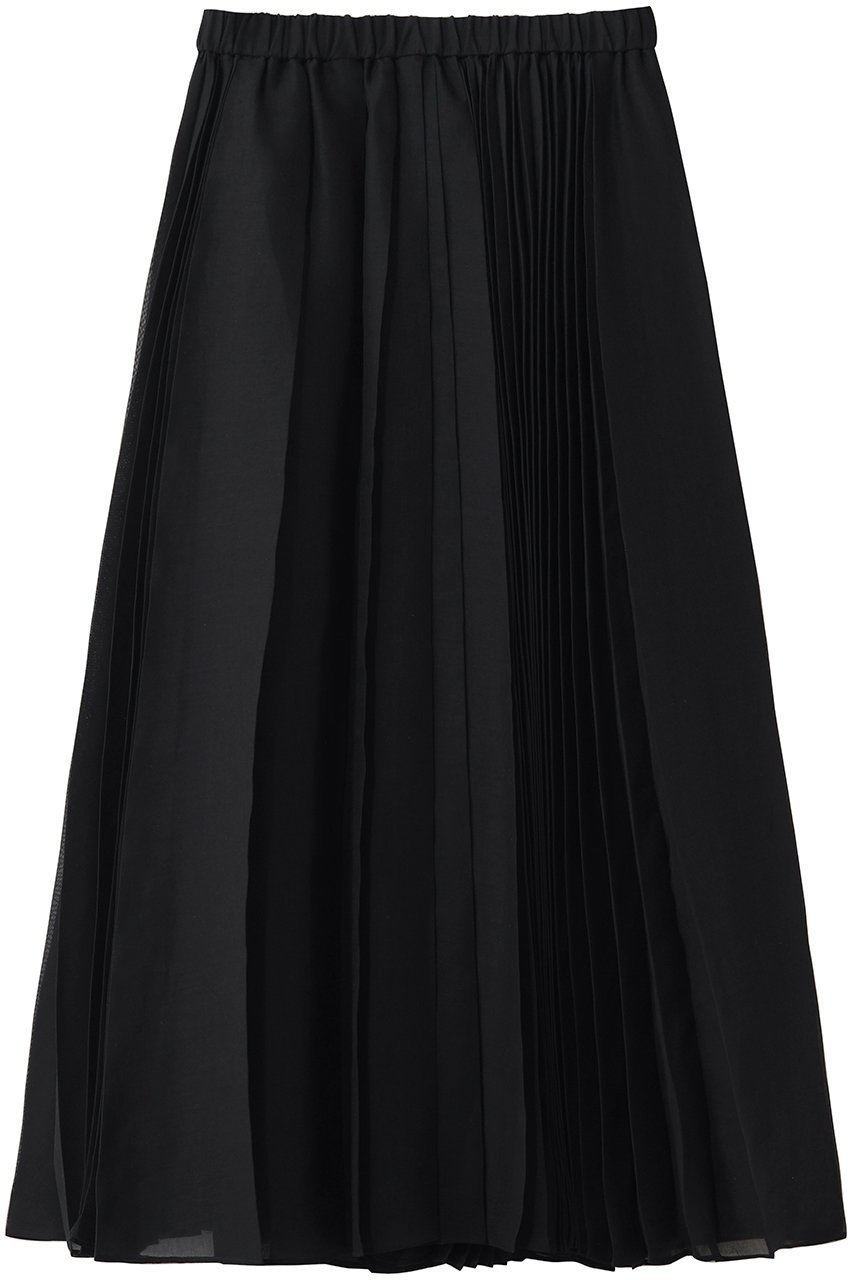 【エブール/ebure】のソフトオーガンジー イージープリーツスカート インテリア・キッズ・メンズ・レディースファッション・服の通販 founy(ファニー) 　ファッション　Fashion　レディースファッション　Fashion for Women　スカート　Skirts　プリーツスカート / 上品フェミニンスタイル　Pleated Skirts　ロングスカート　Long Skirts / Maxi & Midi Skirts　オーガンジー　Organza Fabric　シンプル　Simple, Minimal　スピンドル　Spindle, Drawcord　プリーツ　Pleats, Pleated　ミックス　Mix, Mixed Style　ランダム　Random, Irregular　ロング　Long, Long-Length　新作・新入荷　New Arrivals / New In　ブラック|ID: prp329100004923838 ipo3291000000036945688