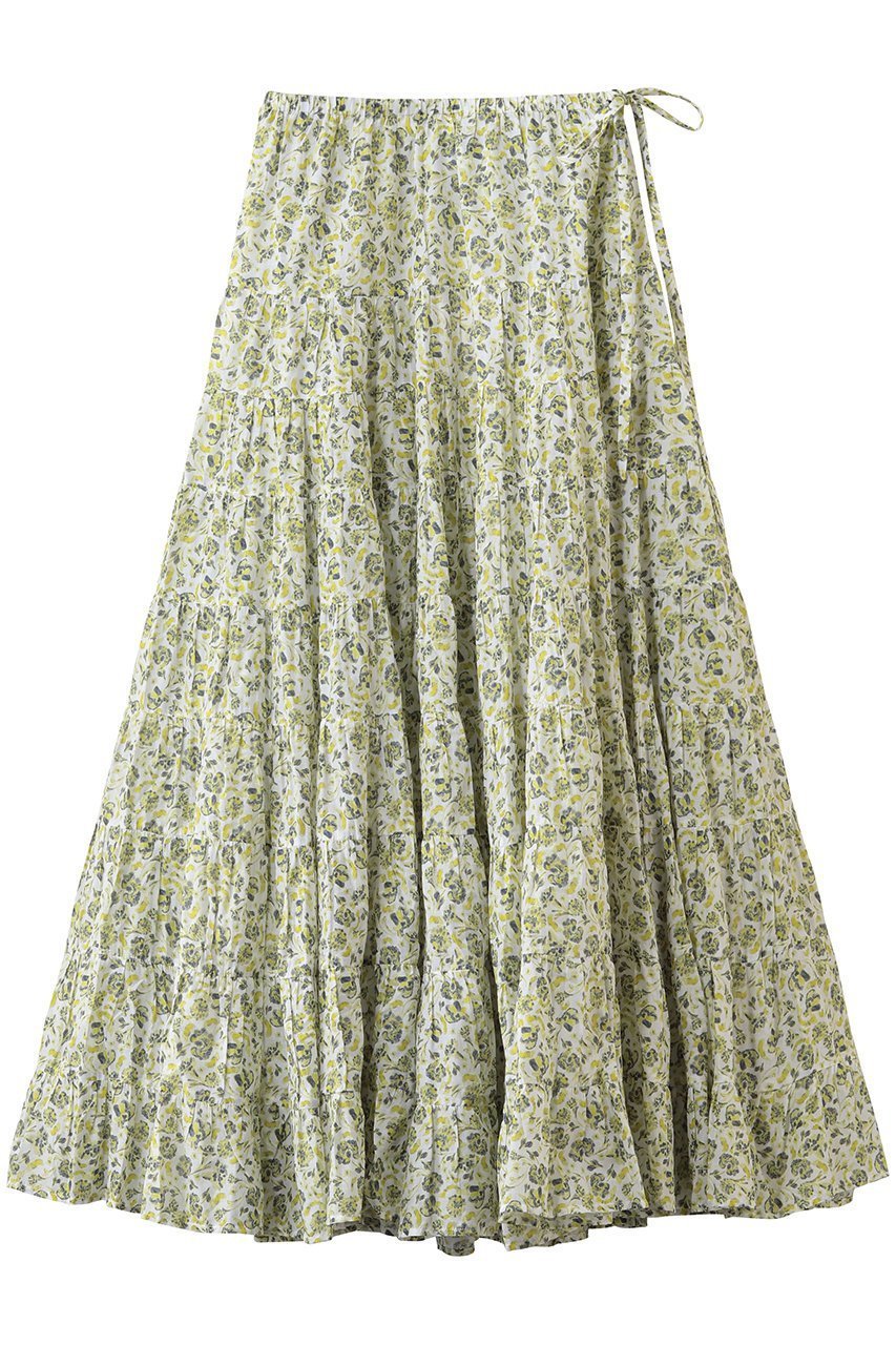【マーレット/MERLETTE】のCHANDNI PRINT フラワープリント ティアードマキシスカート インテリア・キッズ・メンズ・レディースファッション・服の通販 founy(ファニー) 　ファッション　Fashion　レディースファッション　Fashion for Women　スカート　Skirts　ロングスカート　Long Skirts / Maxi & Midi Skirts　フラワー　Flower, Floral　プリント　Print, Printed Pattern　マキシ　Maxi, Full Length　リゾート　Resort, Vacation Style　ロング　Long, Long-Length　新作・新入荷　New Arrivals / New In　ライトグリーン|ID: prp329100004923842 ipo3291000000036945750