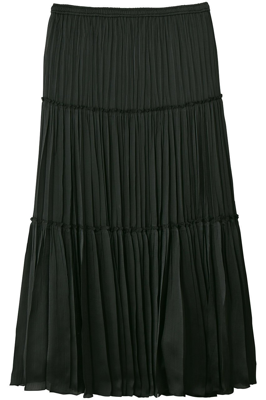 【プルミエ アロンディスモン/1er Arrondissement】の楊柳サテンティアードプリーツスカート インテリア・キッズ・メンズ・レディースファッション・服の通販 founy(ファニー) 　ファッション　Fashion　レディースファッション　Fashion for Women　スカート　Skirts　プリーツスカート / 上品フェミニンスタイル　Pleated Skirts　ロングスカート　Long Skirts / Maxi & Midi Skirts　サテン　Satin, Glossy Fabric　ドレープ　Drape, Draping Fabric　プリーツ　Pleats, Pleated　ロング　Long, Long-Length　エレガント 上品　Elegant　新作・新入荷　New Arrivals / New In　グリーン|ID: prp329100004923885 ipo3291000000036946073
