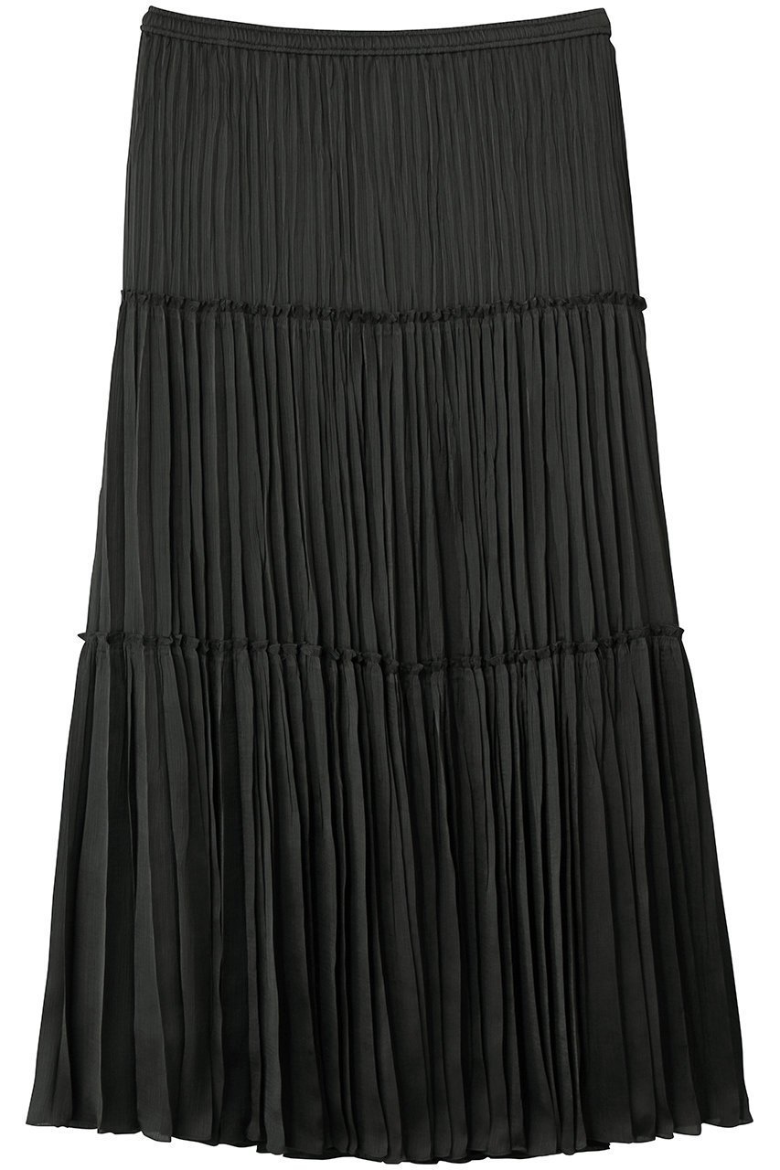 【プルミエ アロンディスモン/1er Arrondissement】の楊柳サテンティアードプリーツスカート インテリア・キッズ・メンズ・レディースファッション・服の通販 founy(ファニー) 　ファッション　Fashion　レディースファッション　Fashion for Women　スカート　Skirts　プリーツスカート / 上品フェミニンスタイル　Pleated Skirts　ロングスカート　Long Skirts / Maxi & Midi Skirts　サテン　Satin, Glossy Fabric　ドレープ　Drape, Draping Fabric　プリーツ　Pleats, Pleated　ロング　Long, Long-Length　エレガント 上品　Elegant　新作・新入荷　New Arrivals / New In　チャコールグレー|ID: prp329100004923885 ipo3291000000036946077