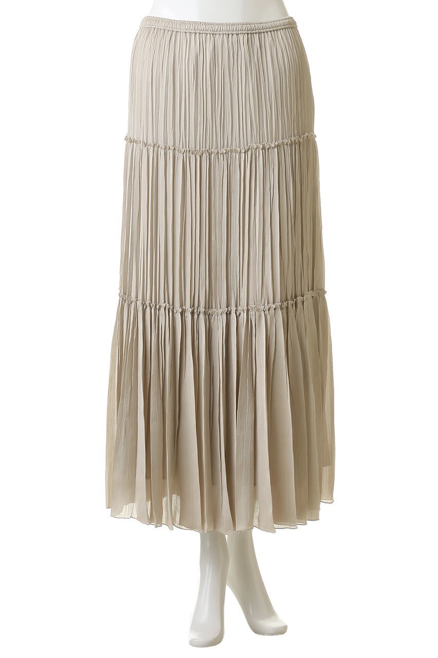 【プルミエ アロンディスモン/1er Arrondissement】の楊柳サテンティアードプリーツスカート 人気、トレンドファッション・服の通販 founy(ファニー) 　ファッション　Fashion　レディースファッション　Fashion for Women　スカート　Skirts　プリーツスカート / 上品フェミニンスタイル　Pleated Skirts　ロングスカート　Long Skirts / Maxi & Midi Skirts　サテン　Satin, Glossy Fabric　ドレープ　Drape, Draping Fabric　プリーツ　Pleats, Pleated　ロング　Long, Long-Length　エレガント 上品　Elegant　新作・新入荷　New Arrivals / New In　other-2|ID: prp329100004923885 ipo3291000000036946081