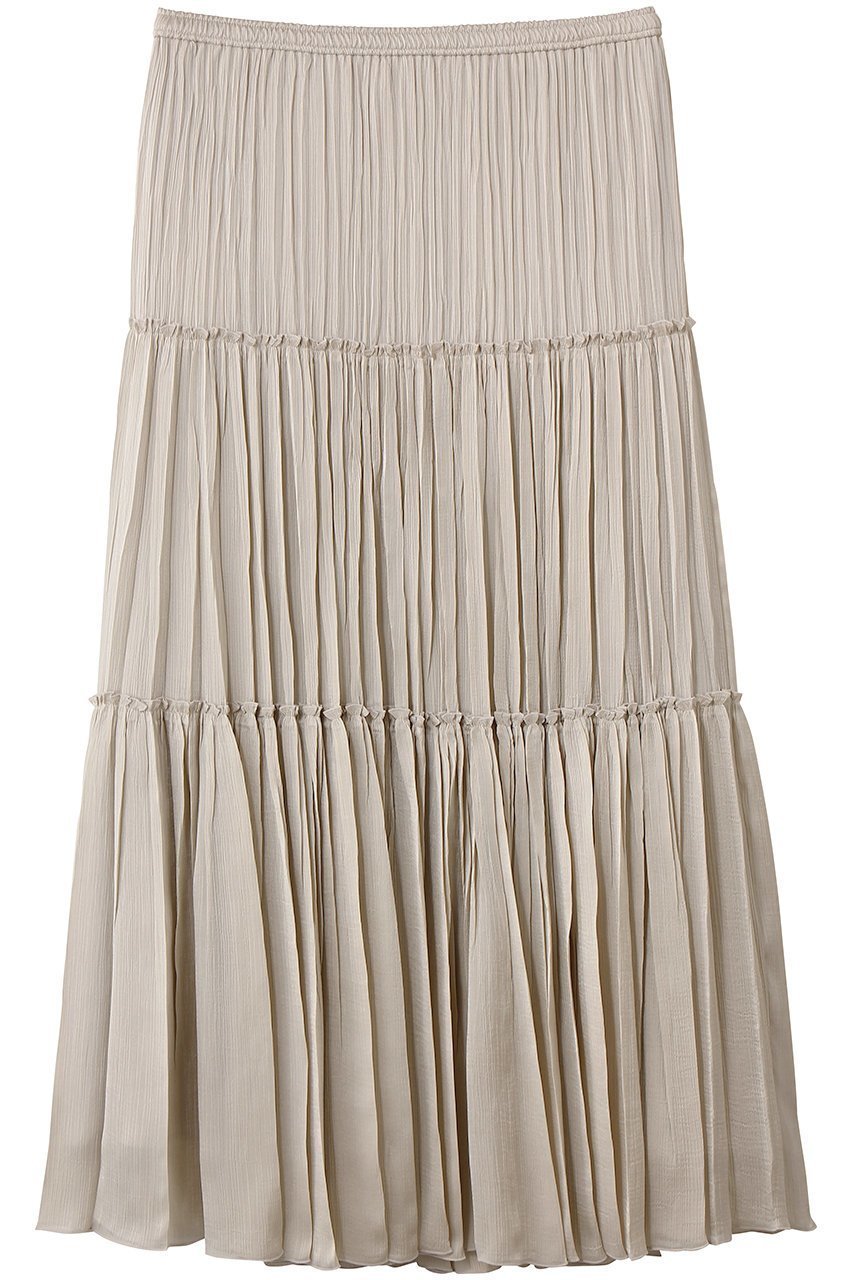 【プルミエ アロンディスモン/1er Arrondissement】の楊柳サテンティアードプリーツスカート インテリア・キッズ・メンズ・レディースファッション・服の通販 founy(ファニー) 　ファッション　Fashion　レディースファッション　Fashion for Women　スカート　Skirts　プリーツスカート / 上品フェミニンスタイル　Pleated Skirts　ロングスカート　Long Skirts / Maxi & Midi Skirts　サテン　Satin, Glossy Fabric　ドレープ　Drape, Draping Fabric　プリーツ　Pleats, Pleated　ロング　Long, Long-Length　エレガント 上品　Elegant　新作・新入荷　New Arrivals / New In　ベージュ|ID: prp329100004923886 ipo3291000000036946075