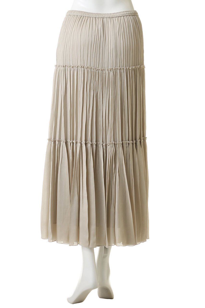 【プルミエ アロンディスモン/1er Arrondissement】の楊柳サテンティアードプリーツスカート 人気、トレンドファッション・服の通販 founy(ファニー) 　ファッション　Fashion　レディースファッション　Fashion for Women　スカート　Skirts　プリーツスカート / 上品フェミニンスタイル　Pleated Skirts　ロングスカート　Long Skirts / Maxi & Midi Skirts　サテン　Satin, Glossy Fabric　ドレープ　Drape, Draping Fabric　プリーツ　Pleats, Pleated　ロング　Long, Long-Length　エレガント 上品　Elegant　新作・新入荷　New Arrivals / New In　other-4|ID: prp329100004923886 ipo3291000000036946093
