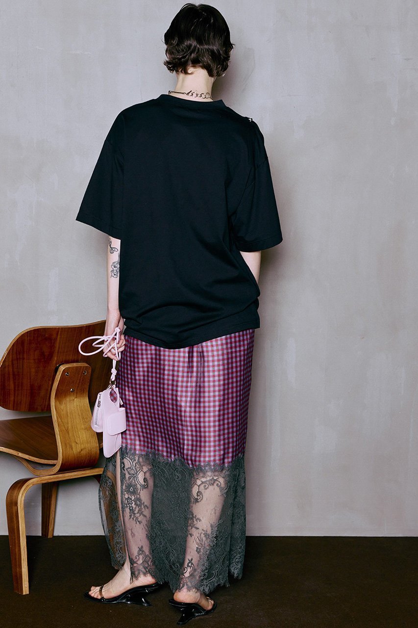 【メゾンスペシャル/MAISON SPECIAL】のCheck Lace Tight Skirt/チェックレースタイトスカート 人気、トレンドファッション・服の通販 founy(ファニー) 　ファッション　Fashion　レディースファッション　Fashion for Women　スカート　Skirts　ロングスカート　Long Skirts / Maxi & Midi Skirts　チェック　Check, Plaid, Tartan　ビビッド　Vivid, Bright Tone　レース　Lace, Lace Fabric　ロング　Long, Long-Length　今季　This Season, Current Season　新作・新入荷　New Arrivals / New In　other-4|ID: prp329100004923888 ipo3291000000036946113