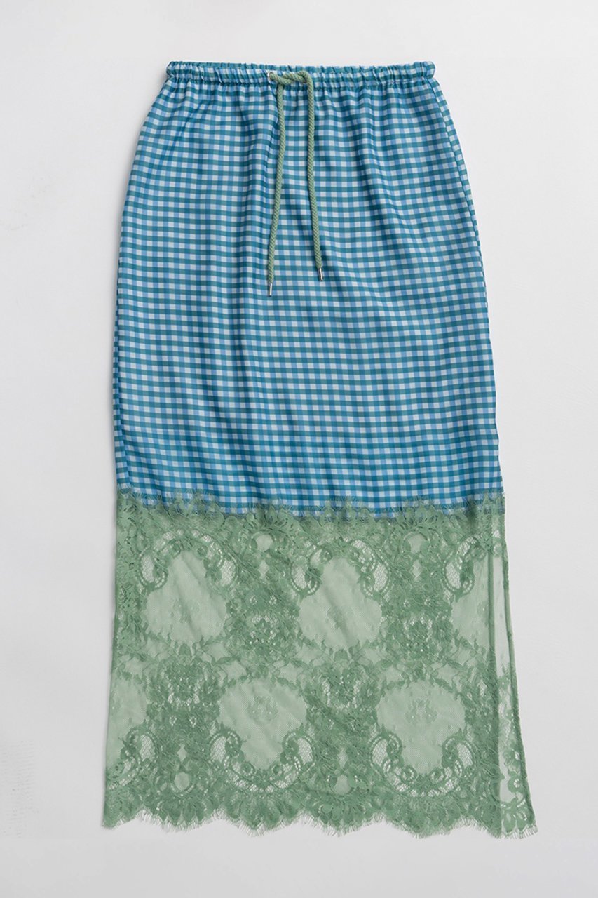 【メゾンスペシャル/MAISON SPECIAL】のCheck Lace Tight Skirt/チェックレースタイトスカート インテリア・キッズ・メンズ・レディースファッション・服の通販 founy(ファニー) 　ファッション　Fashion　レディースファッション　Fashion for Women　スカート　Skirts　ロングスカート　Long Skirts / Maxi & Midi Skirts　チェック　Check, Plaid, Tartan　ビビッド　Vivid, Bright Tone　レース　Lace, Lace Fabric　ロング　Long, Long-Length　今季　This Season, Current Season　新作・新入荷　New Arrivals / New In　BLU(ブルー)|ID: prp329100004923889 ipo3291000000036946104