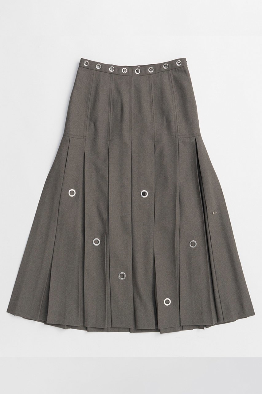 【メゾンスペシャル/MAISON SPECIAL】のEyelet Pleated Skirt/アイレットプリーツスカート インテリア・キッズ・メンズ・レディースファッション・服の通販 founy(ファニー) 　ファッション　Fashion　レディースファッション　Fashion for Women　スカート　Skirts　プリーツスカート / 上品フェミニンスタイル　Pleated Skirts　ロングスカート　Long Skirts / Maxi & Midi Skirts　クラシック　Classic, Timeless Style　ショート　Short, Short Length　シンプル　Simple, Minimal　ジャケット　Jacket, Outerwear　セットアップ　Set-Up, Coordinated Outfit　フォルム　Silhouette, Form　プリーツ　Pleats, Pleated　ランダム　Random, Irregular　ロング　Long, Long-Length　新作・新入荷　New Arrivals / New In　GRY(グレー)|ID: prp329100004923895 ipo3291000000036946156