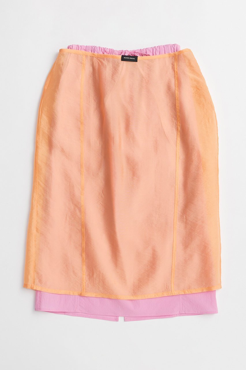 【メゾンスペシャル/MAISON SPECIAL】のSheer Layered Color Skirt/シアーレイヤードカラースカート インテリア・キッズ・メンズ・レディースファッション・服の通販 founy(ファニー) 　ファッション　Fashion　レディースファッション　Fashion for Women　スカート　Skirts　ロングスカート　Long Skirts / Maxi & Midi Skirts　アンダー　Underwear Essentials　オーガンジー　Organza Fabric　シアー　Sheer, See-Through　ストレッチ　Stretch, Stretchy Fabric　スポーティ　Sporty, Casual Athletic　タフタ　Taffeta, Structured Fabric　ベーシック　Basic, Essential　ロング　Long, Long-Length　新作・新入荷　New Arrivals / New In　ORG(オレンジ)|ID: prp329100004923897 ipo3291000000036946172