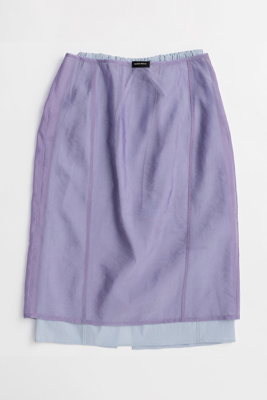 【メゾンスペシャル/MAISON SPECIAL】のSheer Layered Color Skirt/シアーレイヤードカラースカート インテリア・キッズ・メンズ・レディースファッション・服の通販 founy(ファニー) 　ファッション　Fashion　レディースファッション　Fashion for Women　スカート　Skirts　ロングスカート　Long Skirts / Maxi & Midi Skirts　アンダー　Underwear Essentials　オーガンジー　Organza Fabric　シアー　Sheer, See-Through　ストレッチ　Stretch, Stretchy Fabric　スポーティ　Sporty, Casual Athletic　タフタ　Taffeta, Structured Fabric　ベーシック　Basic, Essential　ロング　Long, Long-Length　新作・新入荷　New Arrivals / New In　PPL(パープル)|ID: prp329100004923898 ipo3291000000036946170