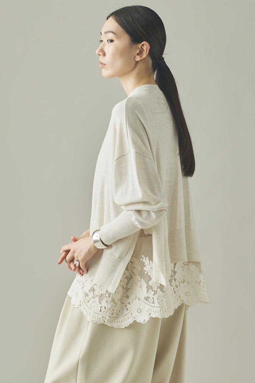 【カレンソロジー/Curensology】のハイゲージレースニットプルオーバー 人気、トレンドファッション・服の通販 founy(ファニー) 　ファッション　Fashion　レディースファッション　Fashion for Women　トップス・カットソー　Cut & Sew Tops　ニット　Knit Tops & Sweaters　ベスト&ジレ / 重ね着スタイル　Vests & Gilets　カジュアルプルオーバー・ニットトップス　Pullovers & Knit Tops / Casual Pullovers　おすすめ　Recommended / Our Picks　キャミソール　Camisole, Spaghetti Strap Top　スリット　Slit, Slit Detail　フィット　Fit, Slim Fit　フラワー　Flower, Floral　モチーフ　Motif, Design Theme　レース　Lace, Lace Fabric　ワイド　Wide, Wide Fit　other-2|ID: prp329100004924371 ipo3291000000036950100