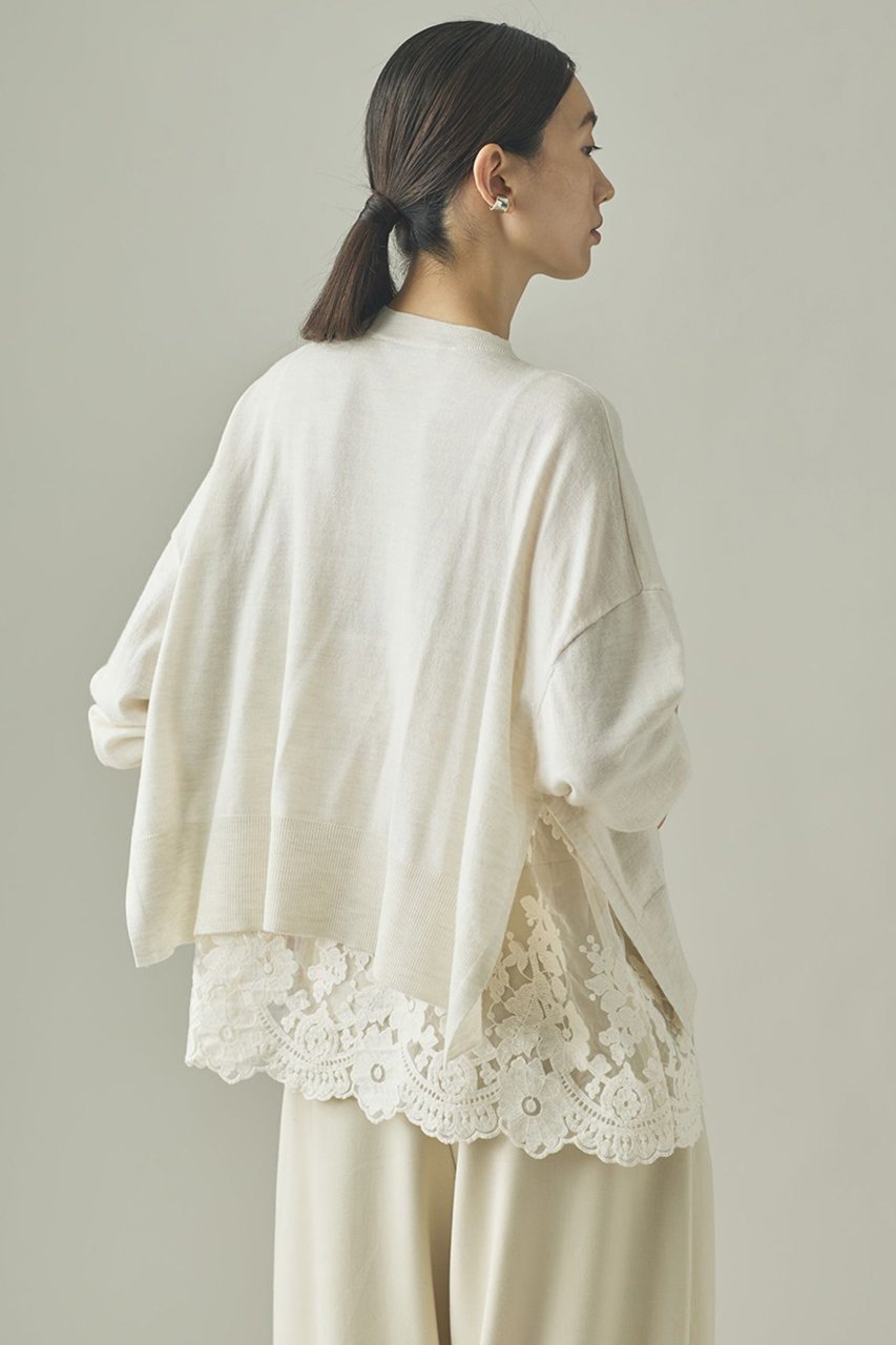 【カレンソロジー/Curensology】のハイゲージレースニットプルオーバー 人気、トレンドファッション・服の通販 founy(ファニー) 　ファッション　Fashion　レディースファッション　Fashion for Women　トップス・カットソー　Cut & Sew Tops　ニット　Knit Tops & Sweaters　ベスト&ジレ / 重ね着スタイル　Vests & Gilets　カジュアルプルオーバー・ニットトップス　Pullovers & Knit Tops / Casual Pullovers　おすすめ　Recommended / Our Picks　キャミソール　Camisole, Spaghetti Strap Top　スリット　Slit, Slit Detail　フィット　Fit, Slim Fit　フラワー　Flower, Floral　モチーフ　Motif, Design Theme　レース　Lace, Lace Fabric　ワイド　Wide, Wide Fit　other-3|ID: prp329100004924371 ipo3291000000036950101