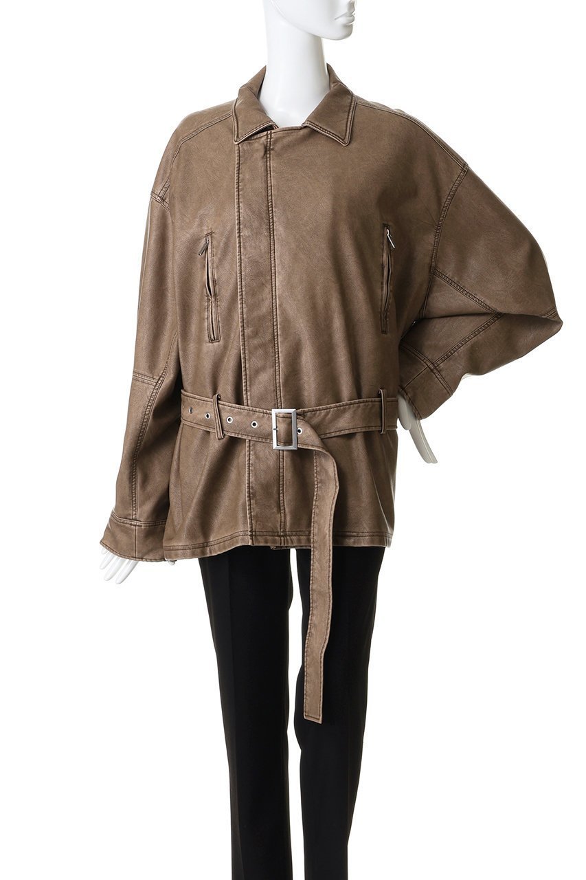 【メゾンスペシャル/MAISON SPECIAL】のBelted Faux Leather Jacket/ベルテッドフェイクレザージャケット 人気、トレンドファッション・服の通販 founy(ファニー) 　ファッション　Fashion　レディースファッション　Fashion for Women　アウター　Coat / Outerwear Collection　レディースジャケット・軽アウター　Jackets　おすすめ　Recommended / Our Picks　クール　Cool, Chic　ジャケット　Jacket, Outerwear　フェイクレザー　Faux Leather, PU Leather　ブラウジング　Blouson Silhouette, Cinched Waist　other-2|ID: prp329100004924386 ipo3291000000036950221