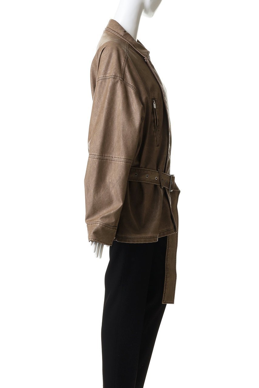 【メゾンスペシャル/MAISON SPECIAL】のBelted Faux Leather Jacket/ベルテッドフェイクレザージャケット 人気、トレンドファッション・服の通販 founy(ファニー) 　ファッション　Fashion　レディースファッション　Fashion for Women　アウター　Coat / Outerwear Collection　レディースジャケット・軽アウター　Jackets　おすすめ　Recommended / Our Picks　クール　Cool, Chic　ジャケット　Jacket, Outerwear　フェイクレザー　Faux Leather, PU Leather　ブラウジング　Blouson Silhouette, Cinched Waist　other-3|ID: prp329100004924386 ipo3291000000036950222