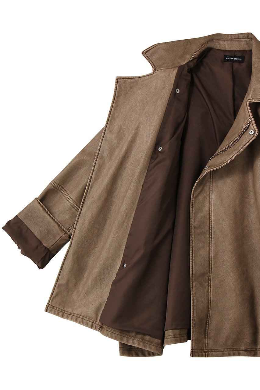 【メゾンスペシャル/MAISON SPECIAL】のBelted Faux Leather Jacket/ベルテッドフェイクレザージャケット 人気、トレンドファッション・服の通販 founy(ファニー) 　ファッション　Fashion　レディースファッション　Fashion for Women　アウター　Coat / Outerwear Collection　レディースジャケット・軽アウター　Jackets　おすすめ　Recommended / Our Picks　クール　Cool, Chic　ジャケット　Jacket, Outerwear　フェイクレザー　Faux Leather, PU Leather　ブラウジング　Blouson Silhouette, Cinched Waist　other-6|ID: prp329100004924386 ipo3291000000036950227