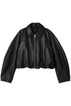 【メゾンスペシャル/MAISON SPECIAL】のGathered Balloon Faux Leather Jacket/ギャザーバルーンフェイクレザージャケット 人気、トレンドファッション・服の通販 founy(ファニー) ファッション Fashion レディースファッション Fashion for Women アウター Coat / Outerwear Collection レディースジャケット・軽アウター Jackets ショート Short, Short Length ジャケット Jacket, Outerwear バランス Balance, Style Balance バルーン Balloon, Balloon Silhouette パターン Pattern, Design Print エレガント 上品 Elegant thumbnail BLK(ブラック)|ID: prp329100004924387 ipo3291000000036950234