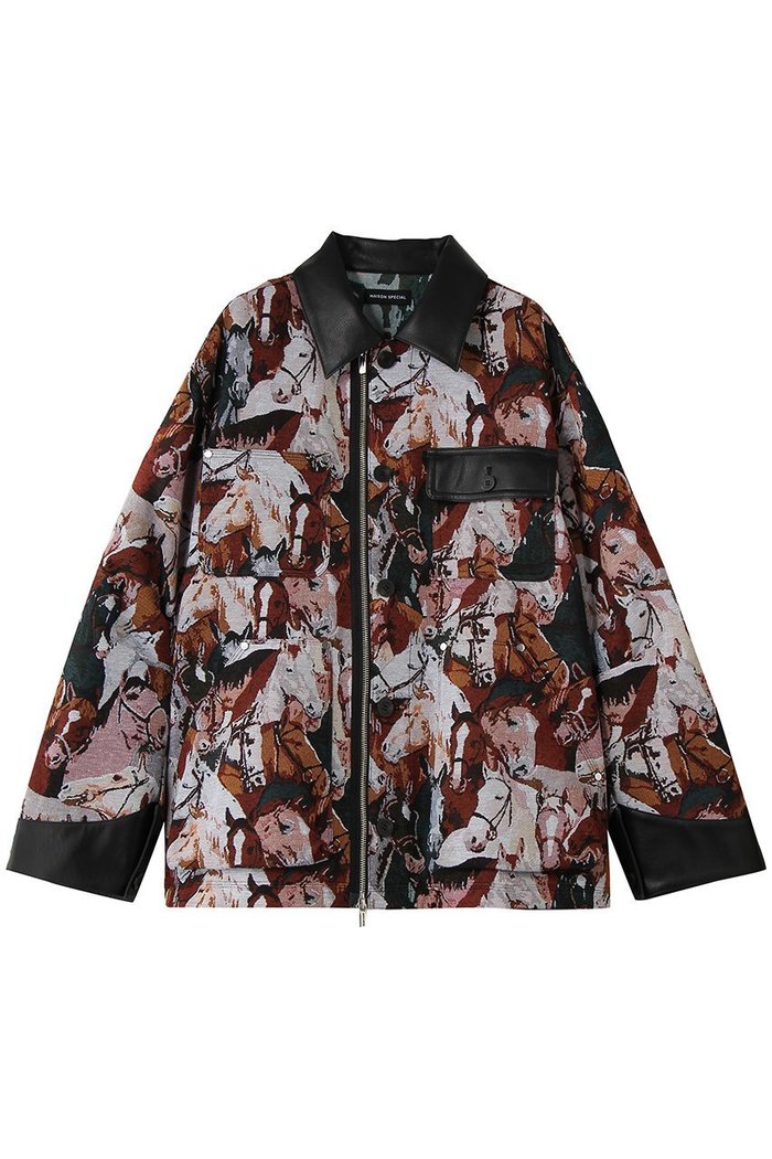 【メゾンスペシャル/MAISON SPECIAL】のHorse Jacquard Utility Jacket/ホースジャガードユーティリティジャケット インテリア・キッズ・メンズ・レディースファッション・服の通販 founy(ファニー) https://founy.com/ ファッション Fashion レディースファッション Fashion for Women アウター Coat / Outerwear Collection レディースジャケット・軽アウター Jackets シンプル Simple, Minimal ジャカード／ジャガード Jacquard, Woven Pattern ジャケット Jacket, Outerwear スポーティ Sporty, Casual Athletic ボトム Bottoms, Lower Wear ポケット Pocket, Pocket Detail ミックス Mix, Mixed Style おすすめ Recommended / Our Picks |ID: prp329100004924389 ipo3291000000036950255