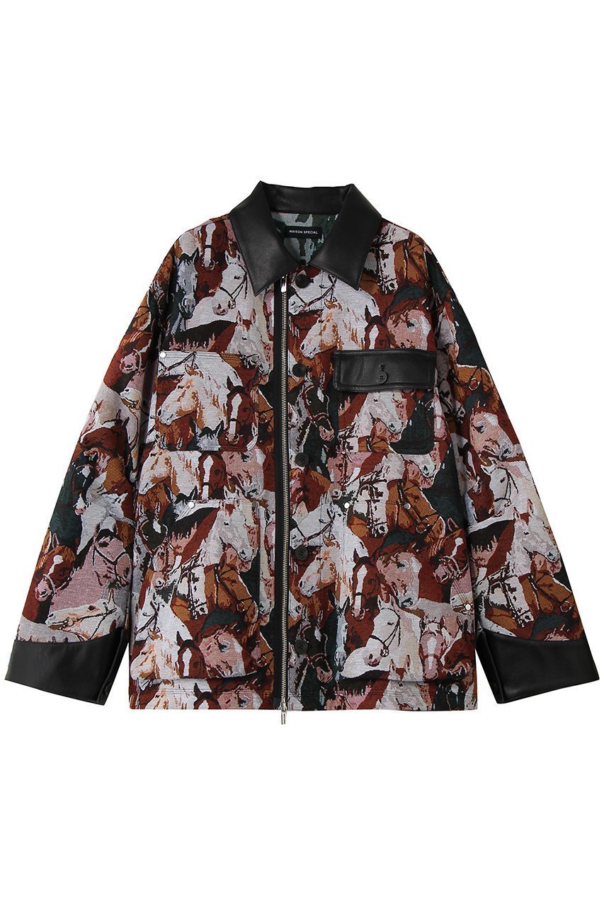 【メゾンスペシャル/MAISON SPECIAL】のHorse Jacquard Utility Jacket/ホースジャガードユーティリティジャケット 人気、トレンドファッション・服の通販 founy(ファニー) 　ファッション　Fashion　レディースファッション　Fashion for Women　アウター　Coat / Outerwear Collection　レディースジャケット・軽アウター　Jackets　シンプル　Simple, Minimal　ジャカード／ジャガード　Jacquard, Woven Pattern　ジャケット　Jacket, Outerwear　スポーティ　Sporty, Casual Athletic　ボトム　Bottoms, Lower Wear　ポケット　Pocket, Pocket Detail　ミックス　Mix, Mixed Style　おすすめ　Recommended / Our Picks　 other-1|ID: prp329100004924389 ipo3291000000036950255