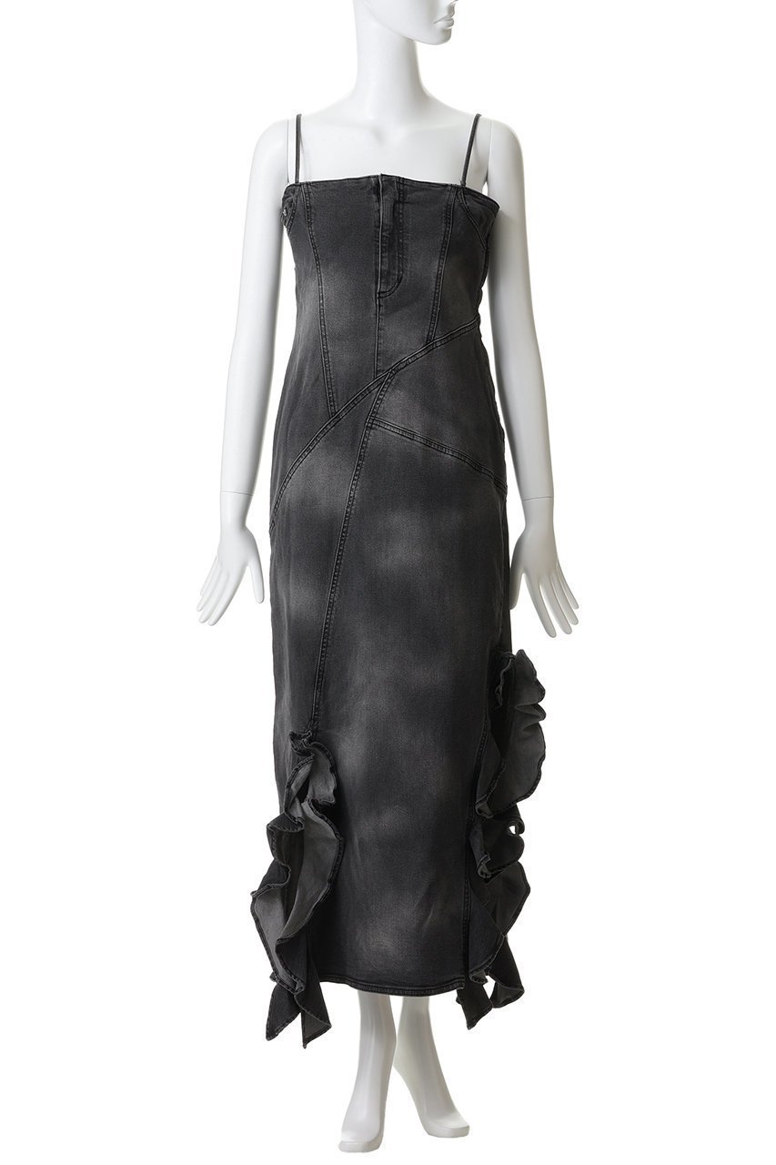 【メゾンスペシャル/MAISON SPECIAL】のFrill Denim Dress/フリルデニムワンピース 人気、トレンドファッション・服の通販 founy(ファニー) 　ファッション　Fashion　レディースファッション　Fashion for Women　ワンピース　Dresses　フォーマル・パーティードレス・結婚式用ドレス　Elegant & Casual Dresses　チュニック　Tunic Tops & Dresses　カットソー　Cut and Sewn Top　キャミワンピース　Cami Dress, Slip Dress　シンプル　Simple, Minimal　ストレッチ　Stretch, Stretchy Fabric　ストレート　Straight, Straight Cut　スリット　Slit, Slit Detail　チュニック　Tunic, Long Top　デニム　Denim, Jeans Material　フリル　Frill, Ruffle　ロング　Long, Long-Length　other-2|ID: prp329100004924392 ipo3291000000036950283