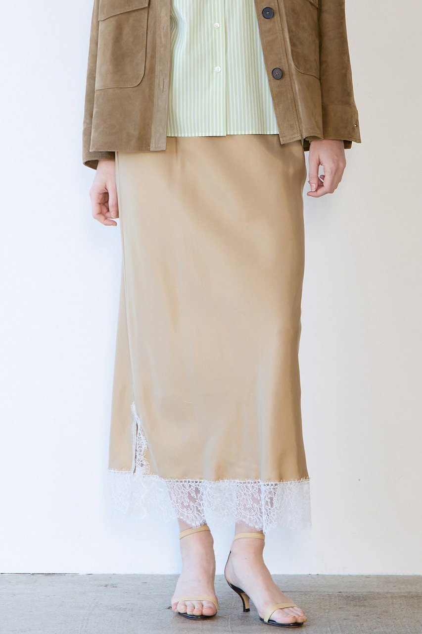 【マルティニーク/martinique】のリバーレースバイヤススカート 人気、トレンドファッション・服の通販 founy(ファニー) 　ファッション　Fashion　レディースファッション　Fashion for Women　スカート　Skirts　ロングスカート　Long Skirts / Maxi & Midi Skirts　おすすめ　Recommended / Our Picks　エレガント 上品　Elegant　サテン　Satin, Glossy Fabric　ドレープ　Drape, Draping Fabric　レース　Lace, Lace Fabric　ロング　Long, Long-Length　 other-1|ID: prp329100004924440 ipo3291000000036950602