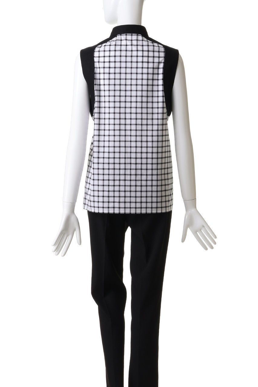 【ザ リラクス/THE RERACS】のバンドカラースリーブレスシャツ 人気、トレンドファッション・服の通販 founy(ファニー) 　ファッション　Fashion　レディースファッション　Fashion for Women　トップス・カットソー　Cut & Sew Tops　キャミソール&ノースリーブ　Camisoles & Sleeveless Tops　シャツ・ブラウス・オフィスカジュアル　Elegant Blouses & Button-Ups　コンパクト　Compact, Small Size　スラックス　Slacks, Dress Pants　チェック　Check, Plaid, Tartan　ノースリーブ　Sleeveless, No-Sleeve　マニッシュ　Mannish, Boyish　モダン　Modern, Contemporary　無地　Plain, Solid Color　other-4|ID: prp329100004924589 ipo3291000000036951749